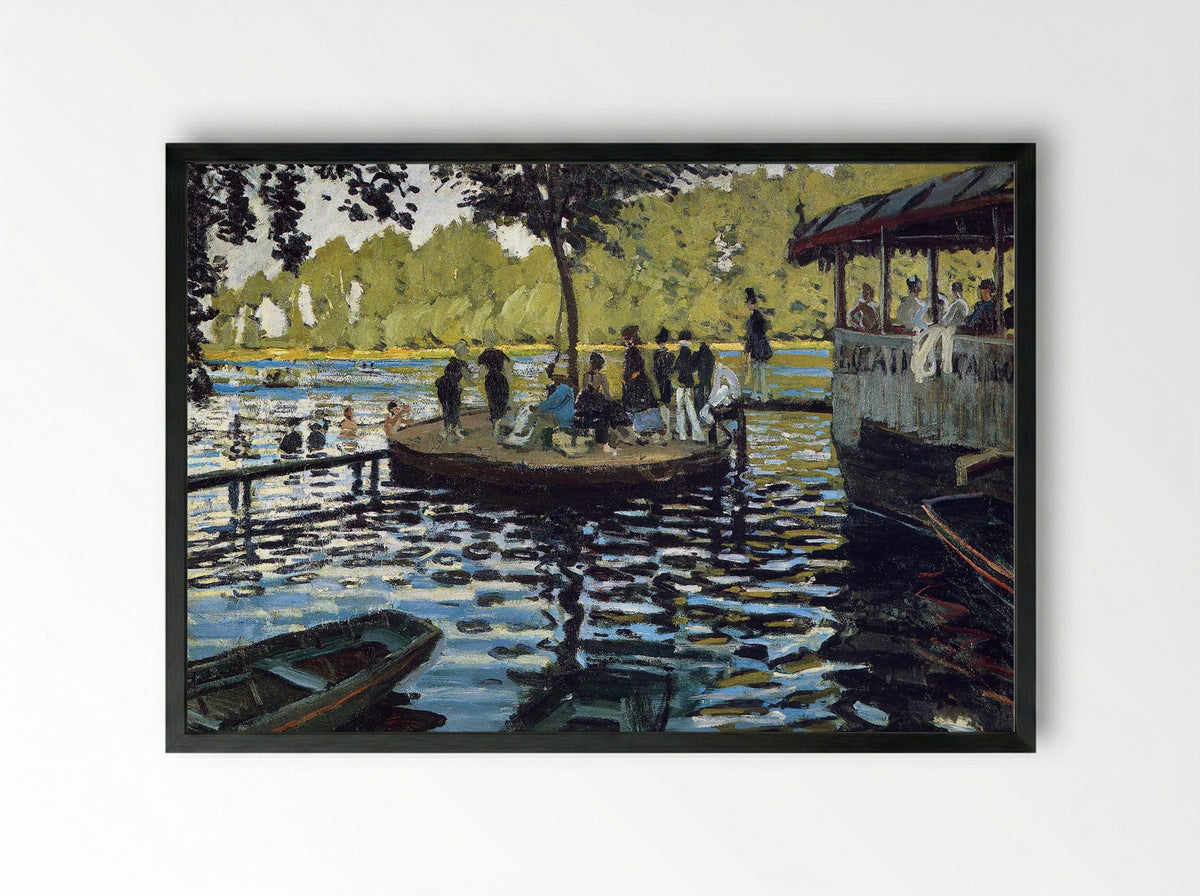 La Grenouillère - Claude Monet - Framed Print Black