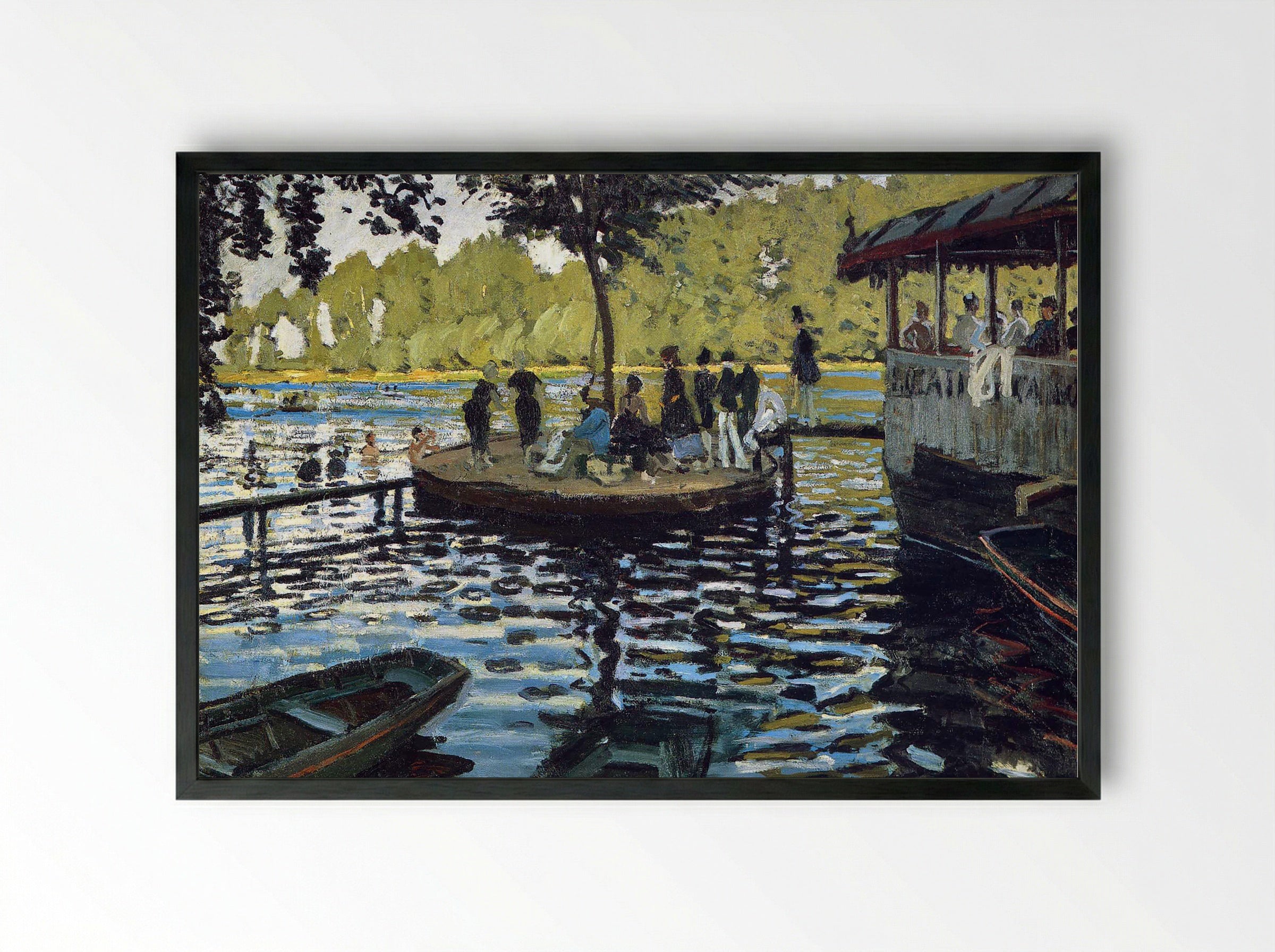 La Grenouillère - Claude Monet - Framed Print Black