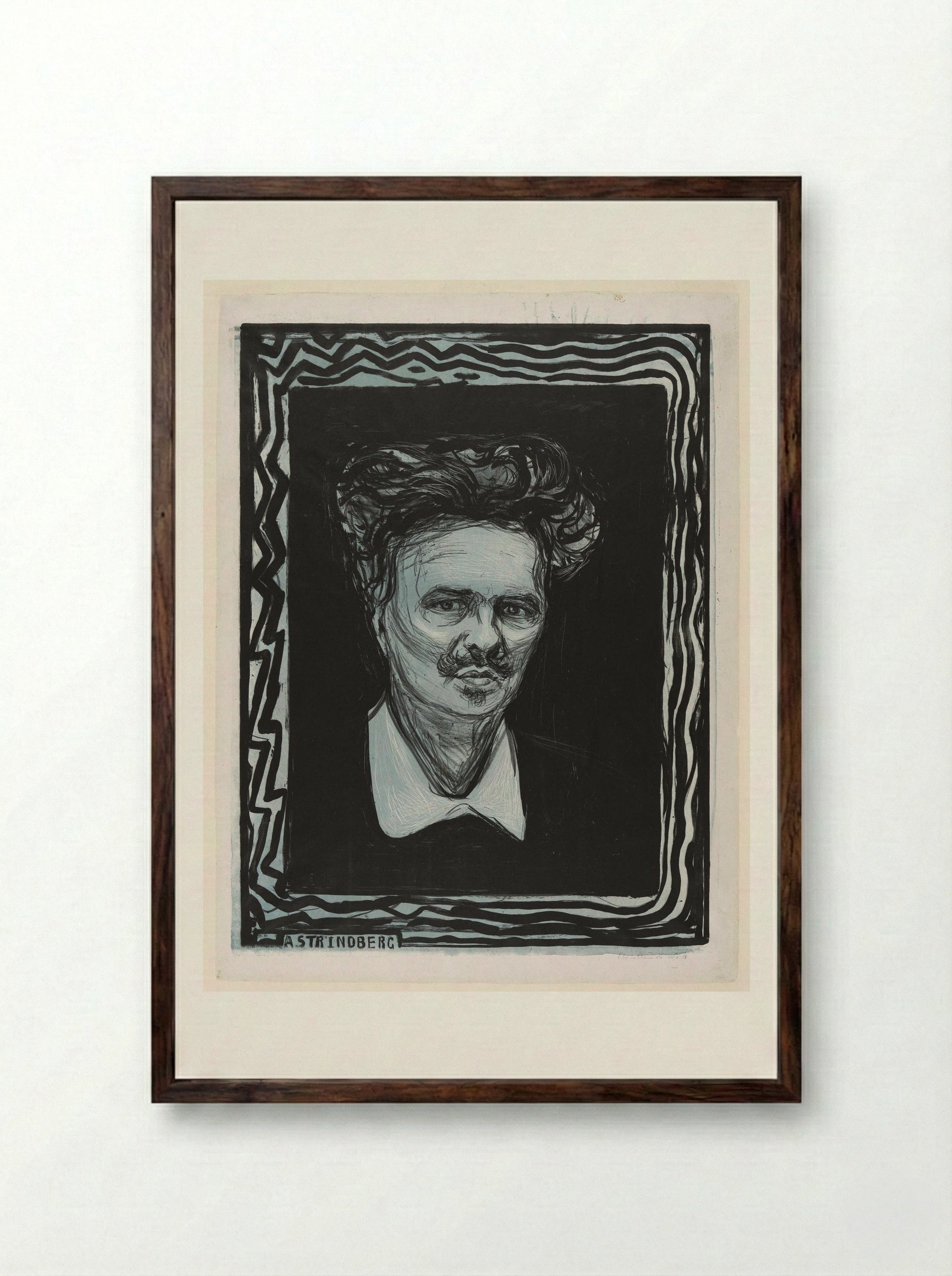 August Strindberg - Edvard Munch - Framed Print Dark Wood