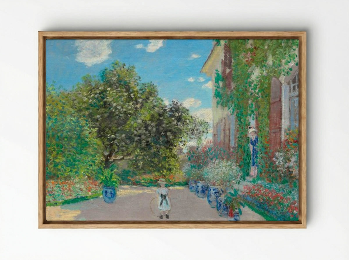 The Artist's House at Argenteuil - Claude Monet - Framed Canvas Wood