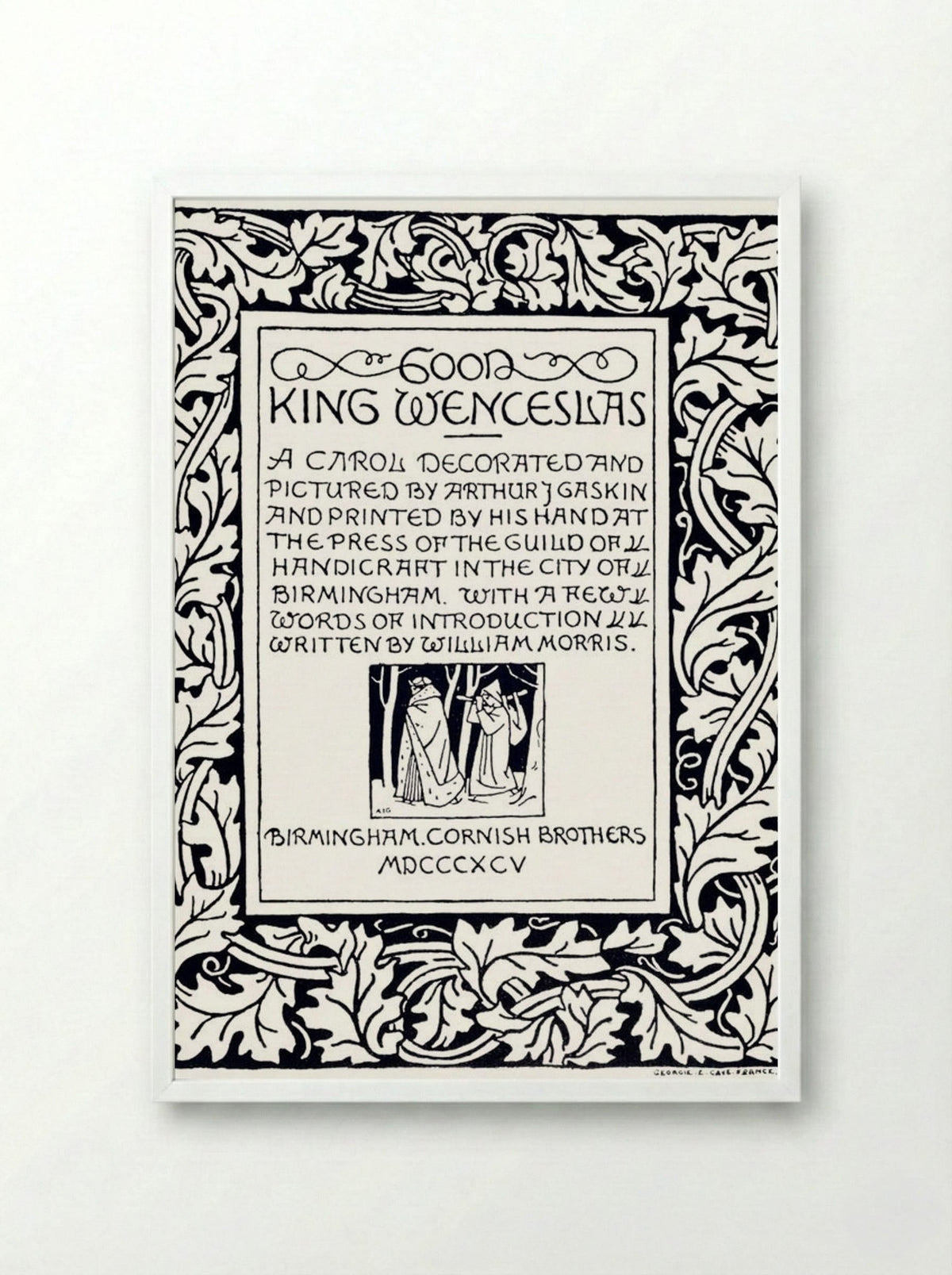 Good King Wenceslas (Manuscript Page) - William Morris - Framed Print White