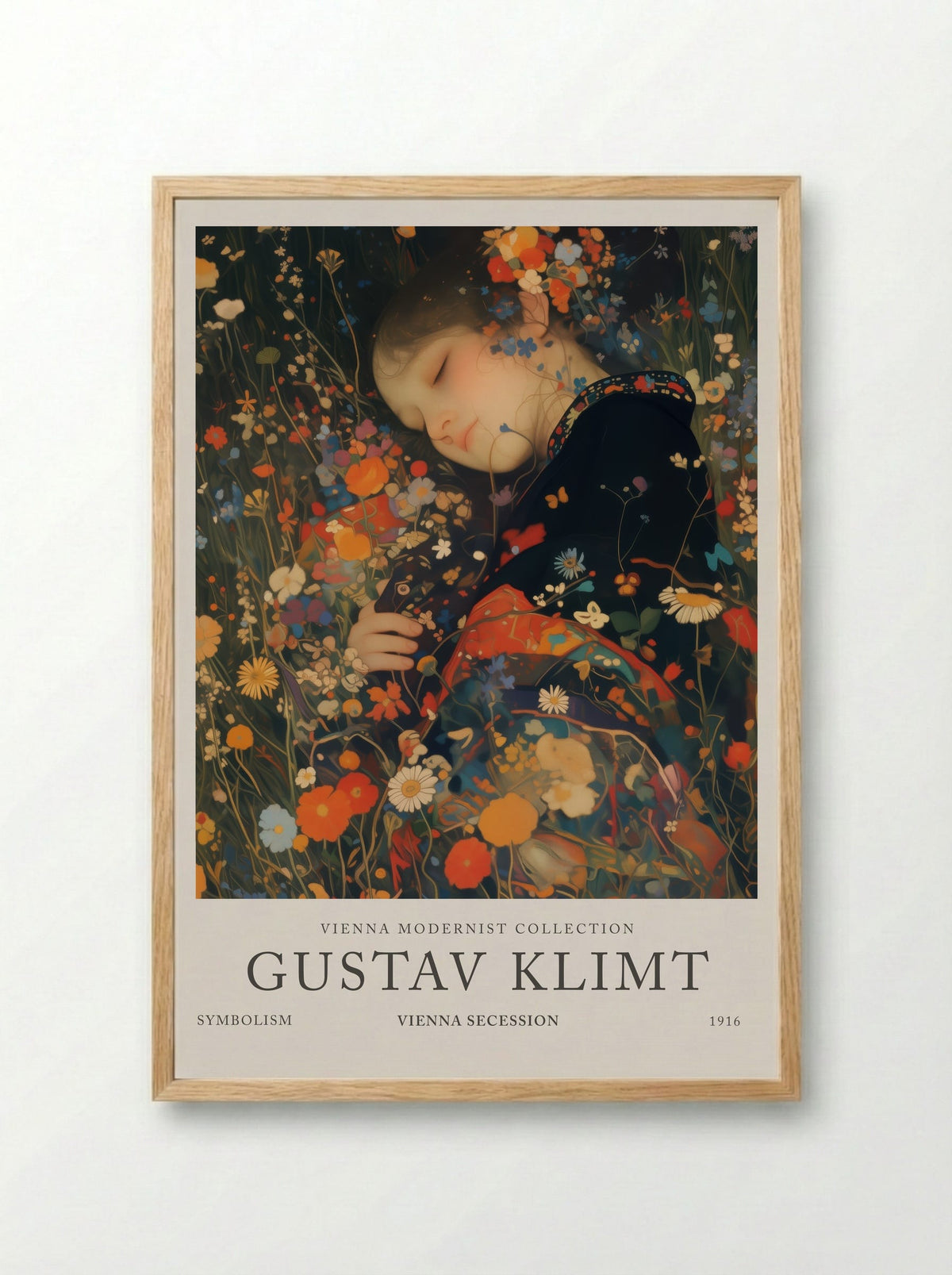 Lady of the Garden - Gustav Klimt - Framed Print Wood