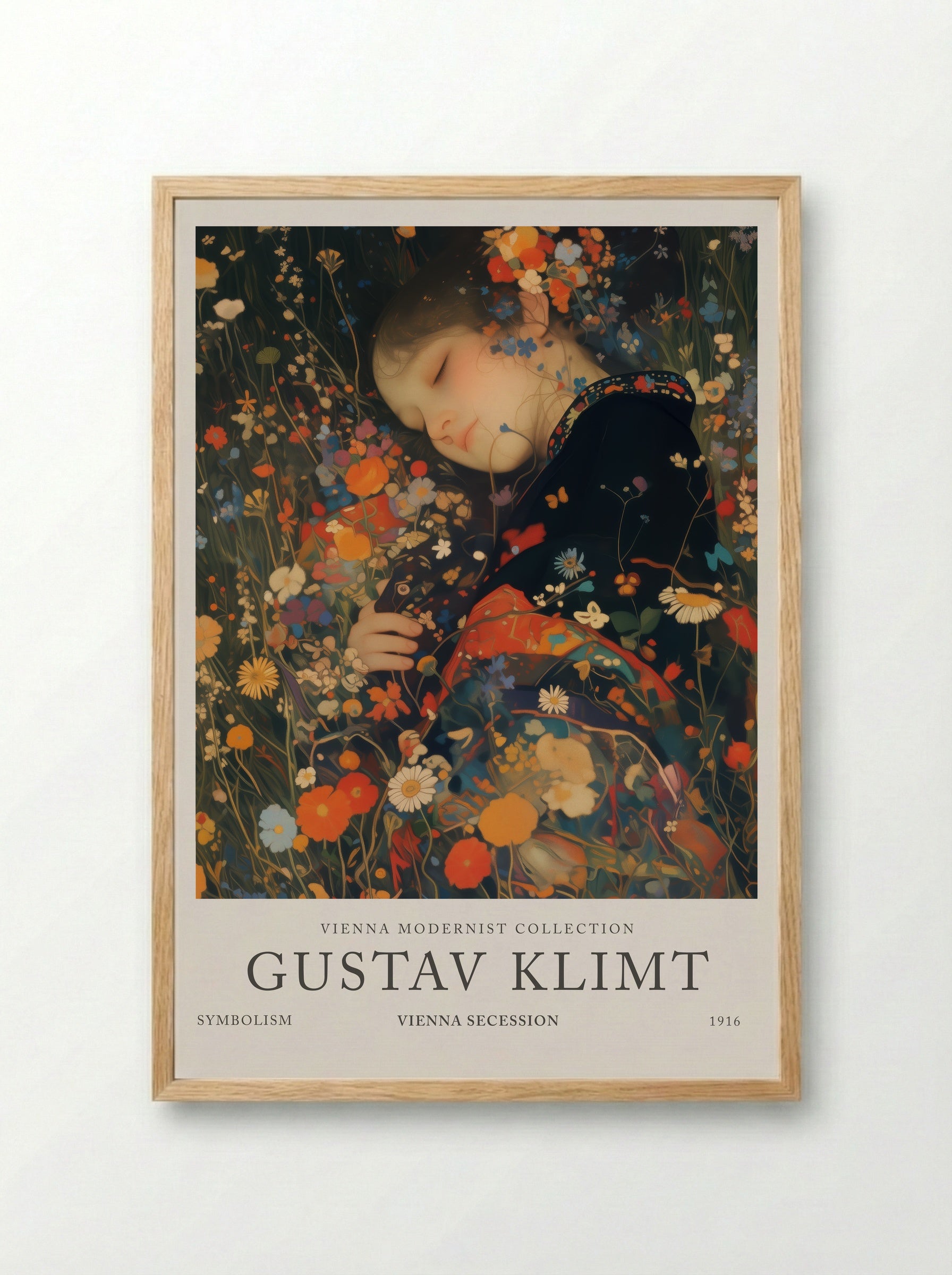 Lady of the Garden - Gustav Klimt - Framed Print Wood