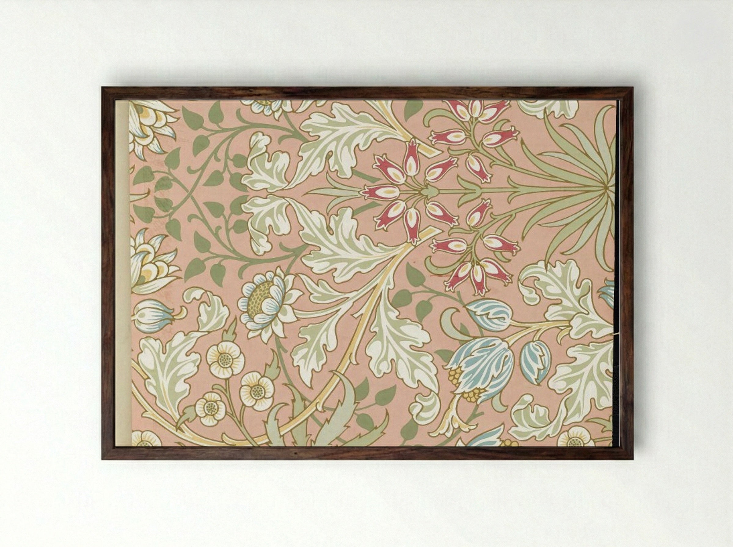 Hyacinth, Pattern No. 480 - Fine Art Print - Framed Print Dark Wood