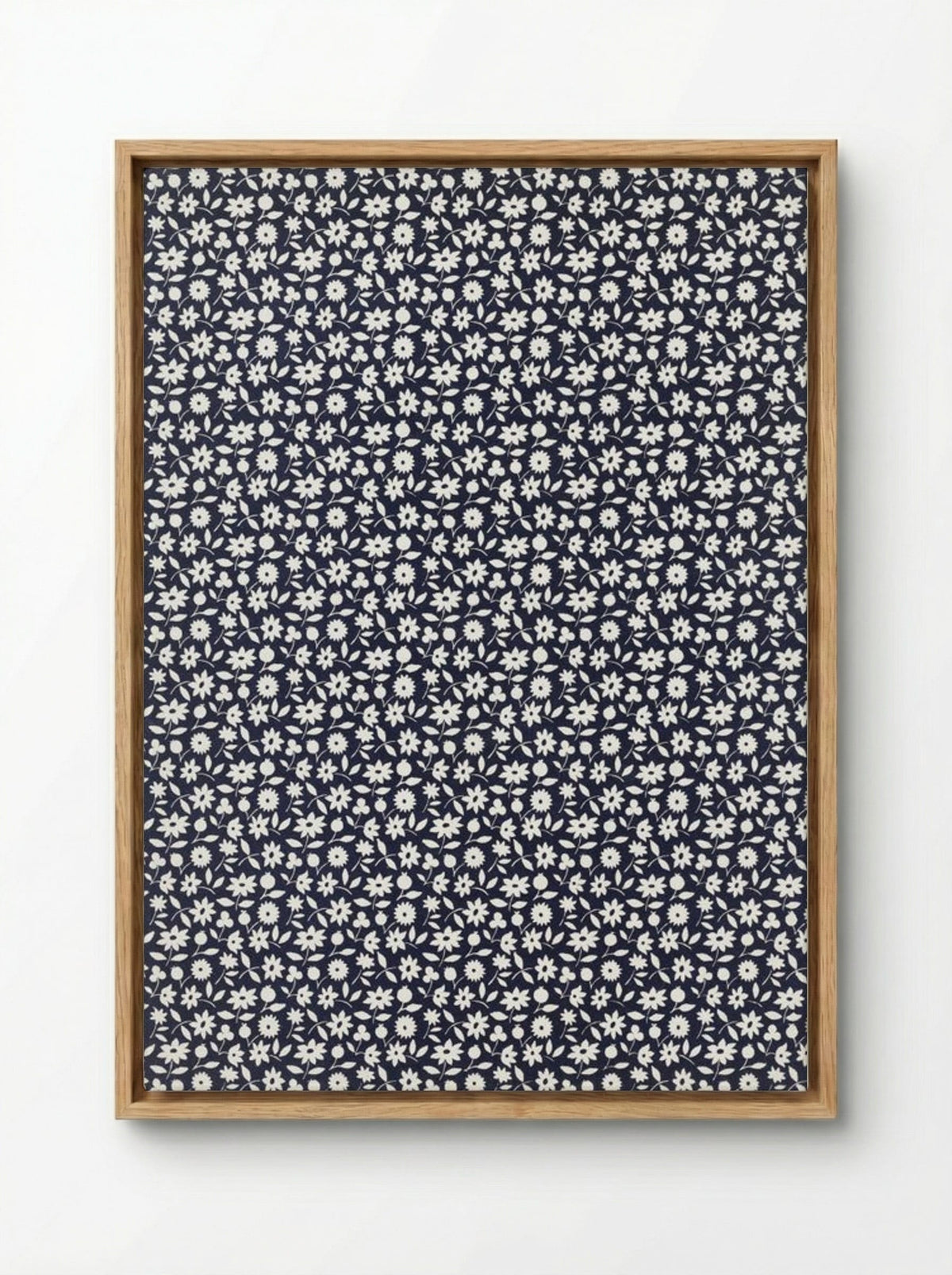 White Flowers Pattern - Charles Goy - Framed Canvas Wood