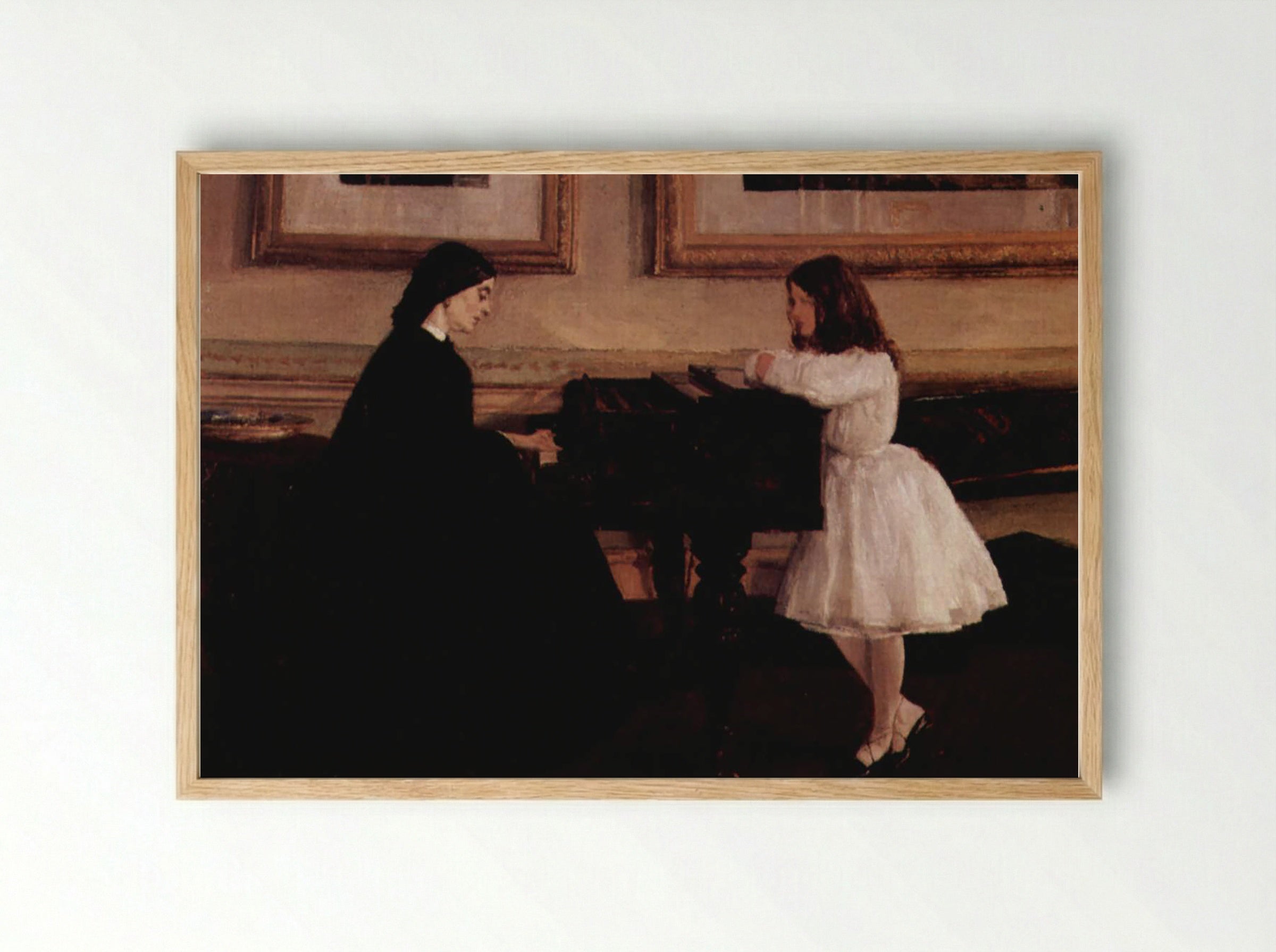 At the Piano - James Abbott McNeill Whistler - Framed Print Wood