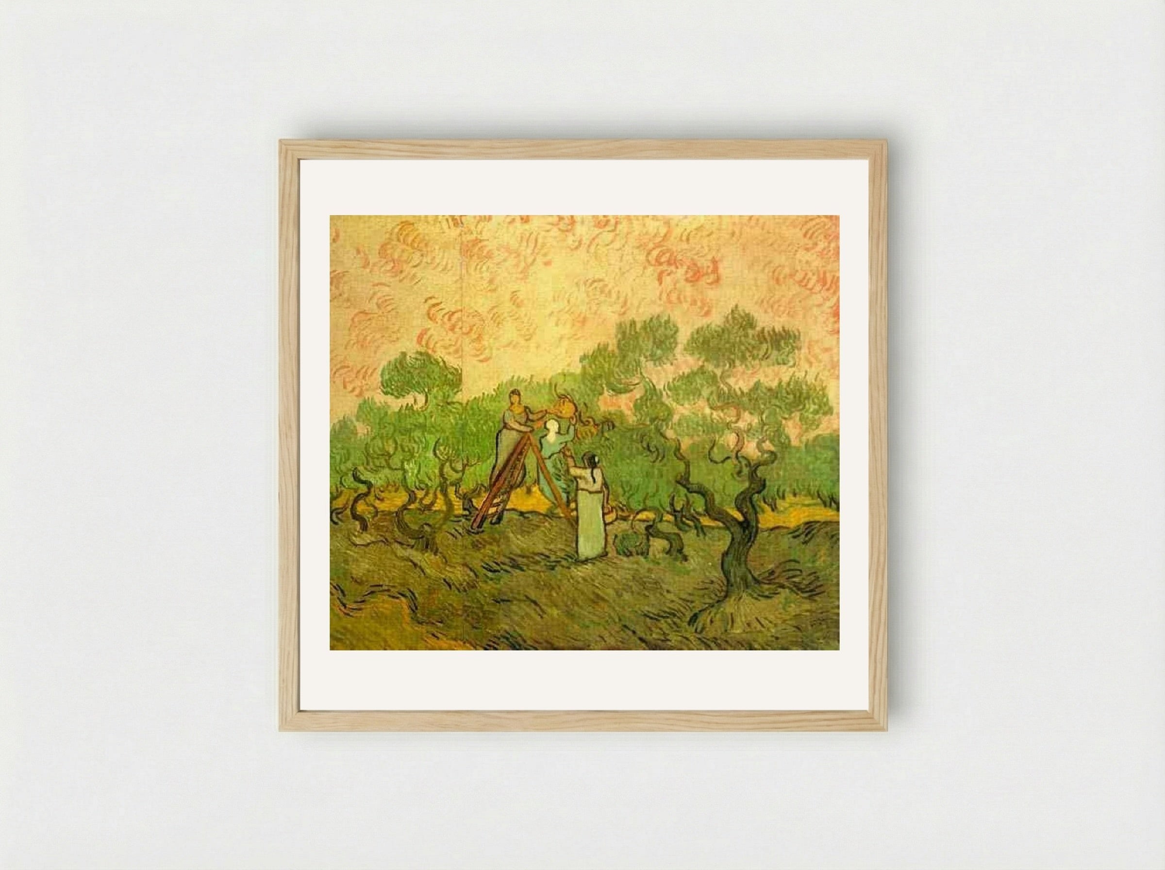 Olive Picking - Vincent van Gogh - Framed Print Wood