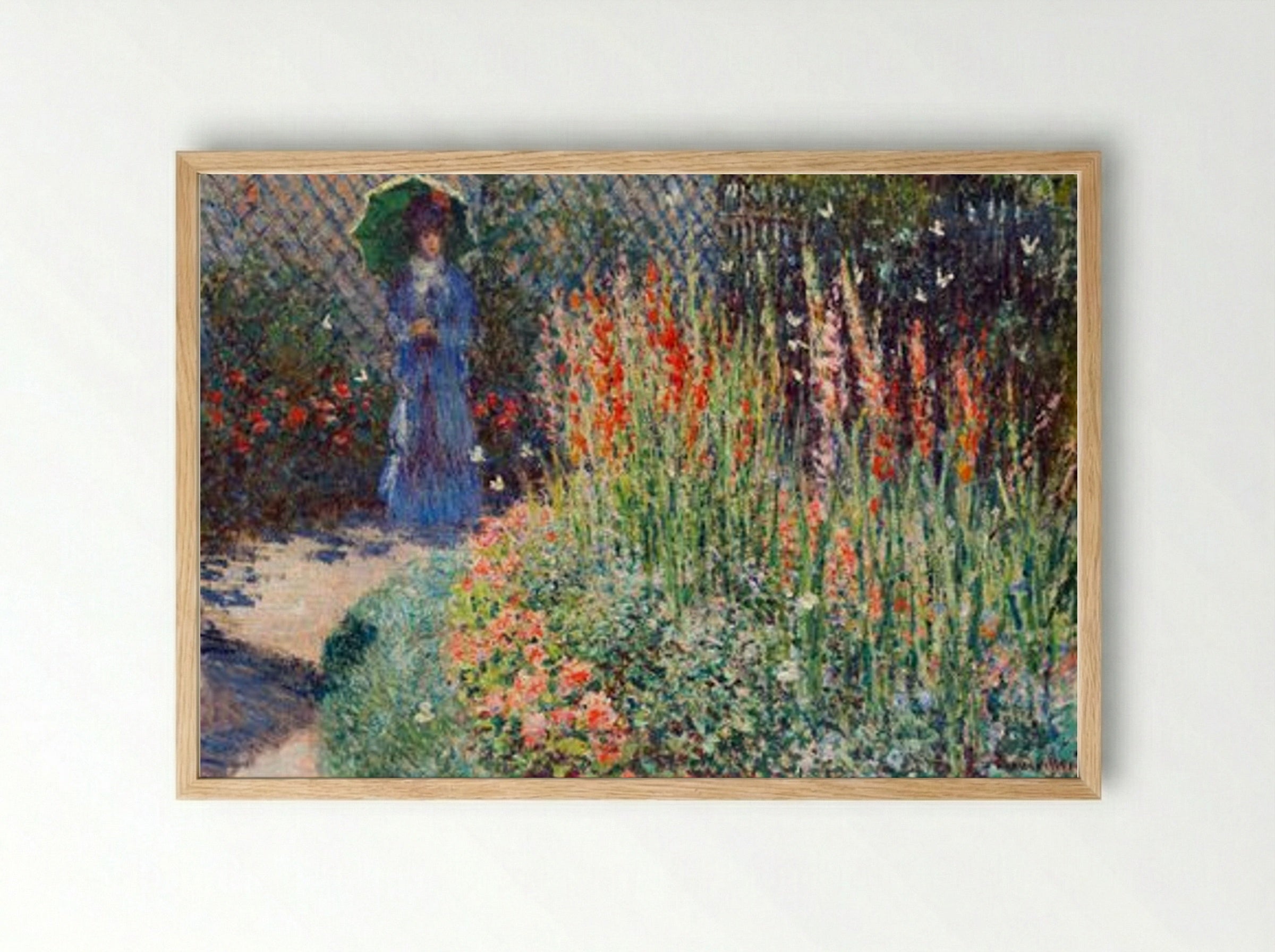 Rounded Flower Bed (Le Massif de Fleurs) - Claude Monet - Framed Print Wood