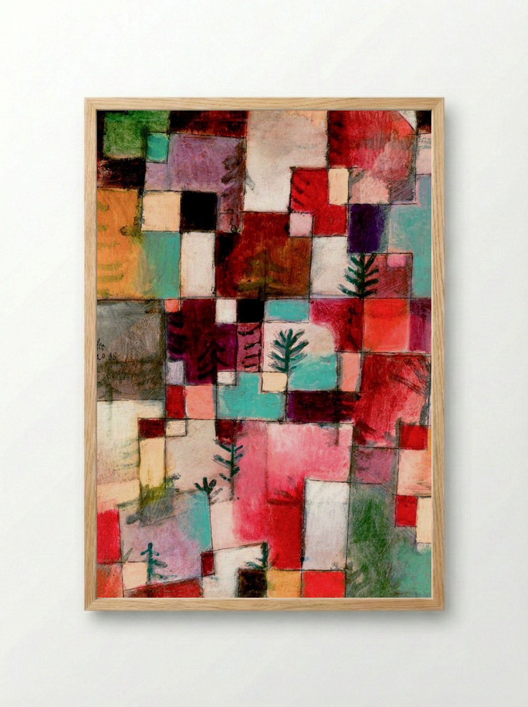 Red, Green and Violet-Yellow Rhythms - Paul Klee - Framed Print Wood