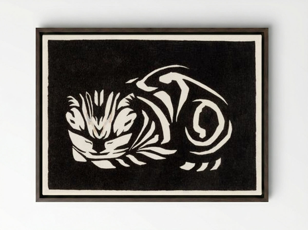 Cat - Julie de Graag - Framed Canvas Dark Wood