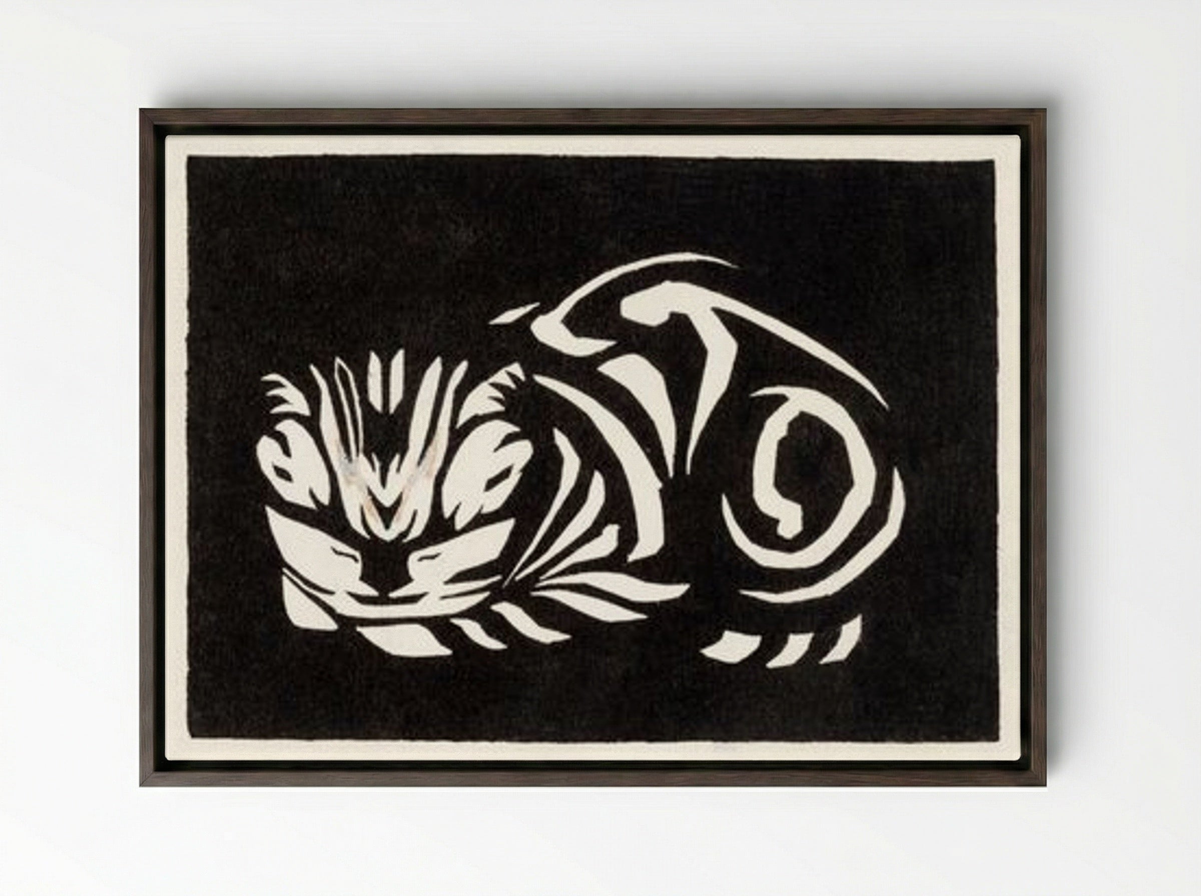 Cat - Julie de Graag - Framed Canvas Dark Wood