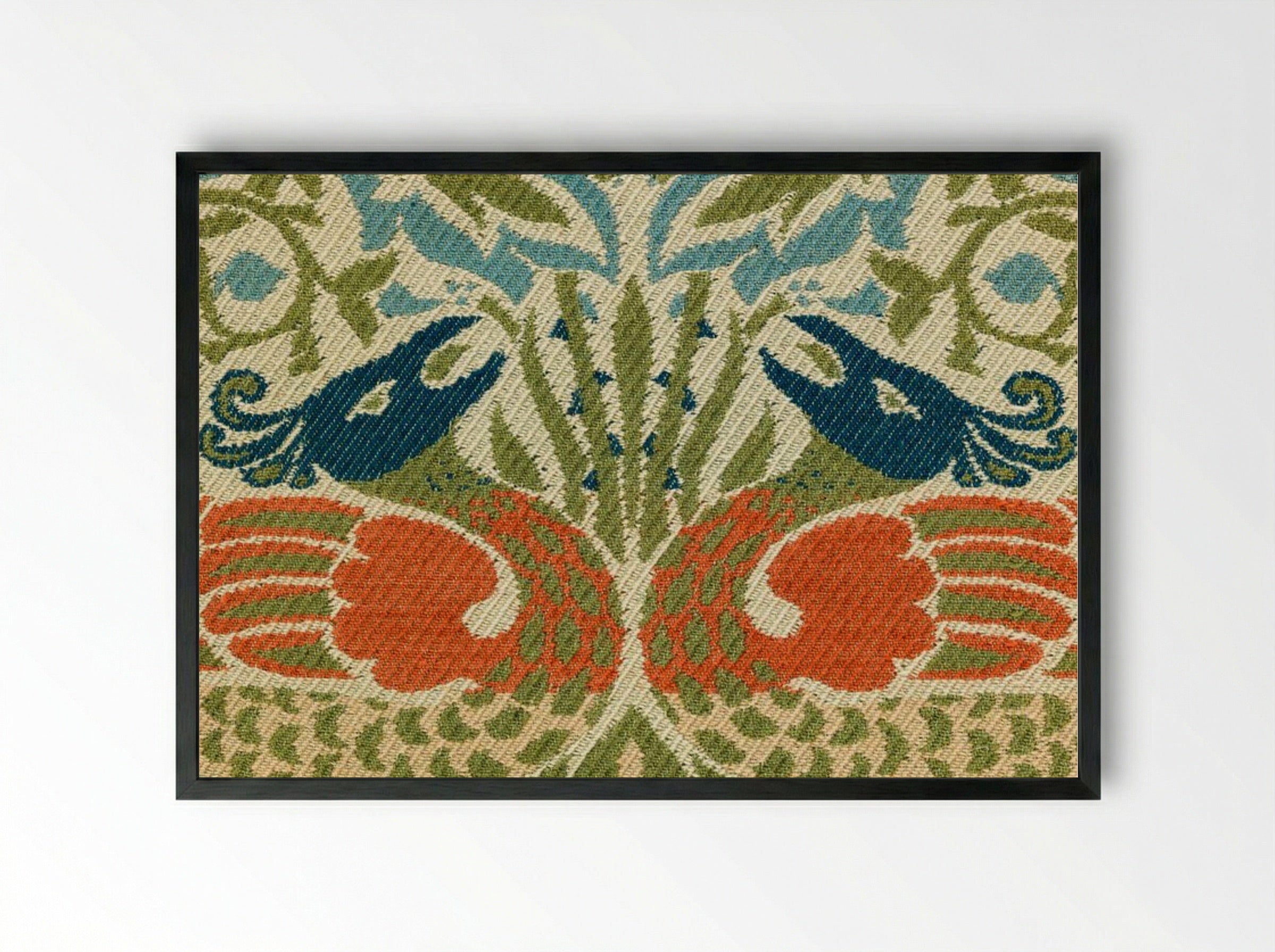 Peacock and Dragon - William Morris - Framed Print Black
