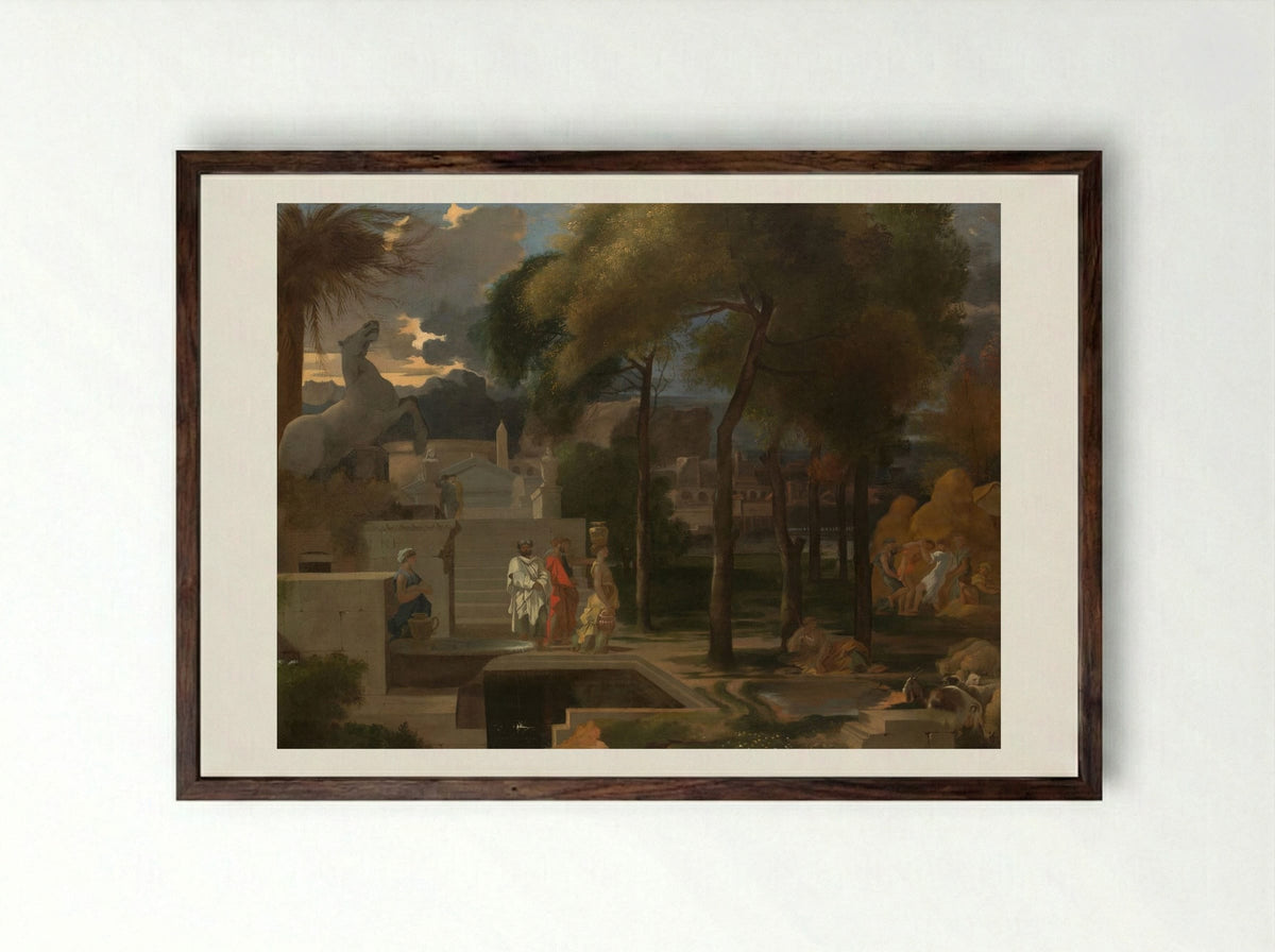 A Classical Landscape - Sébastien Bourdon - Framed Print Dark Wood