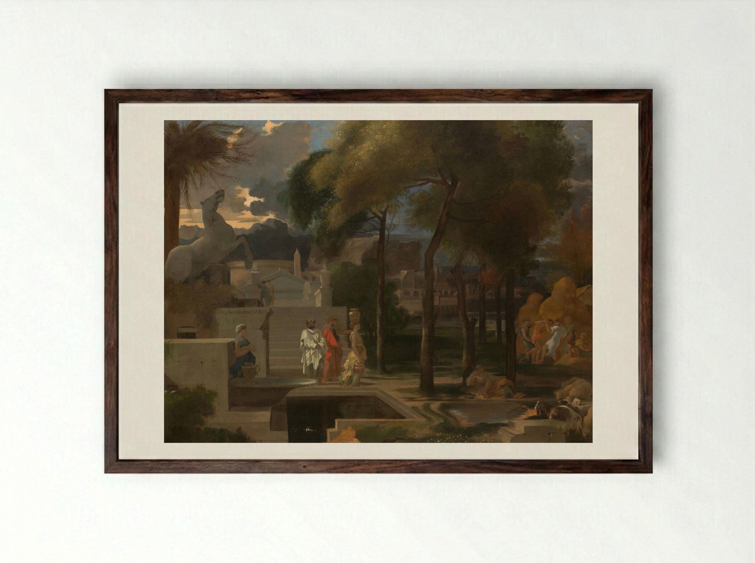 A Classical Landscape - Sébastien Bourdon - Framed Print Dark Wood