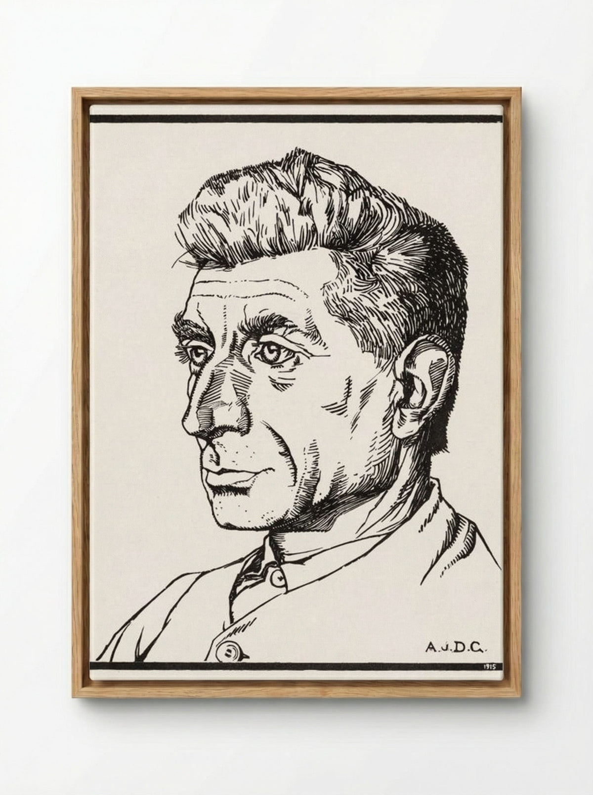 Portrait of a Man - Julie de Graag - Framed Canvas Wood