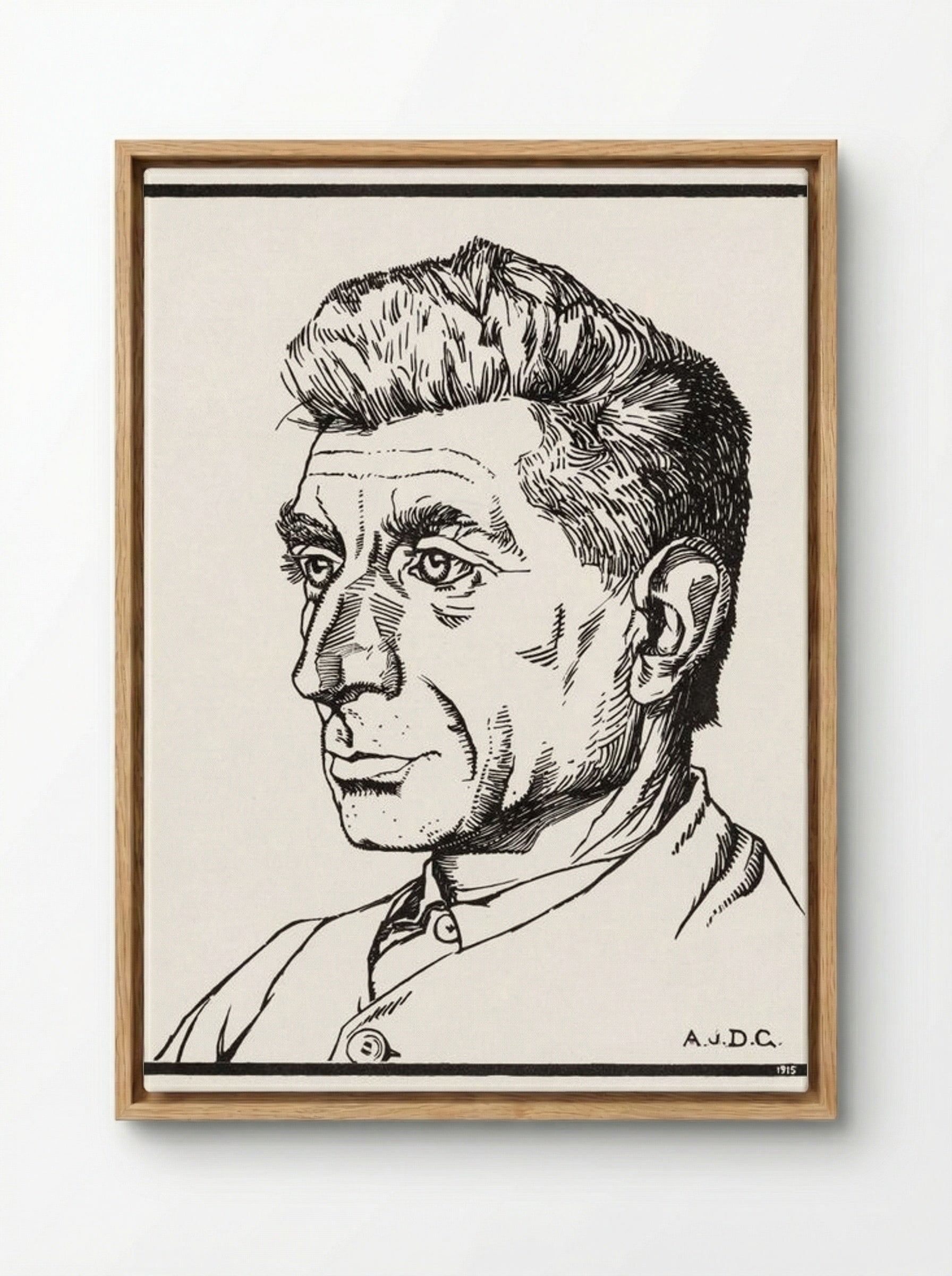 Portrait of a Man - Julie de Graag - Framed Canvas Wood