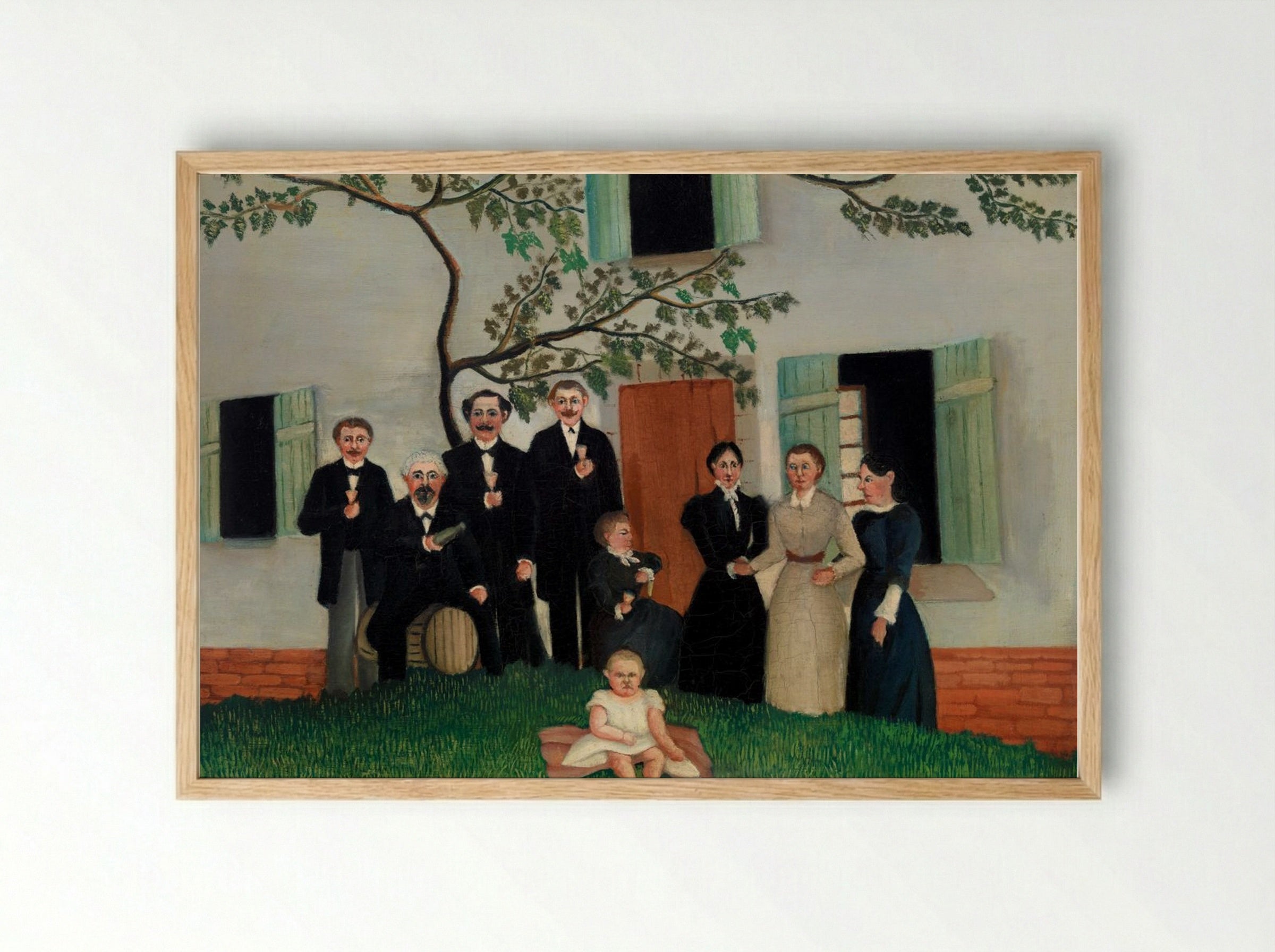 The Family (La Famille) - Henri Rousseau - Framed Print Wood
