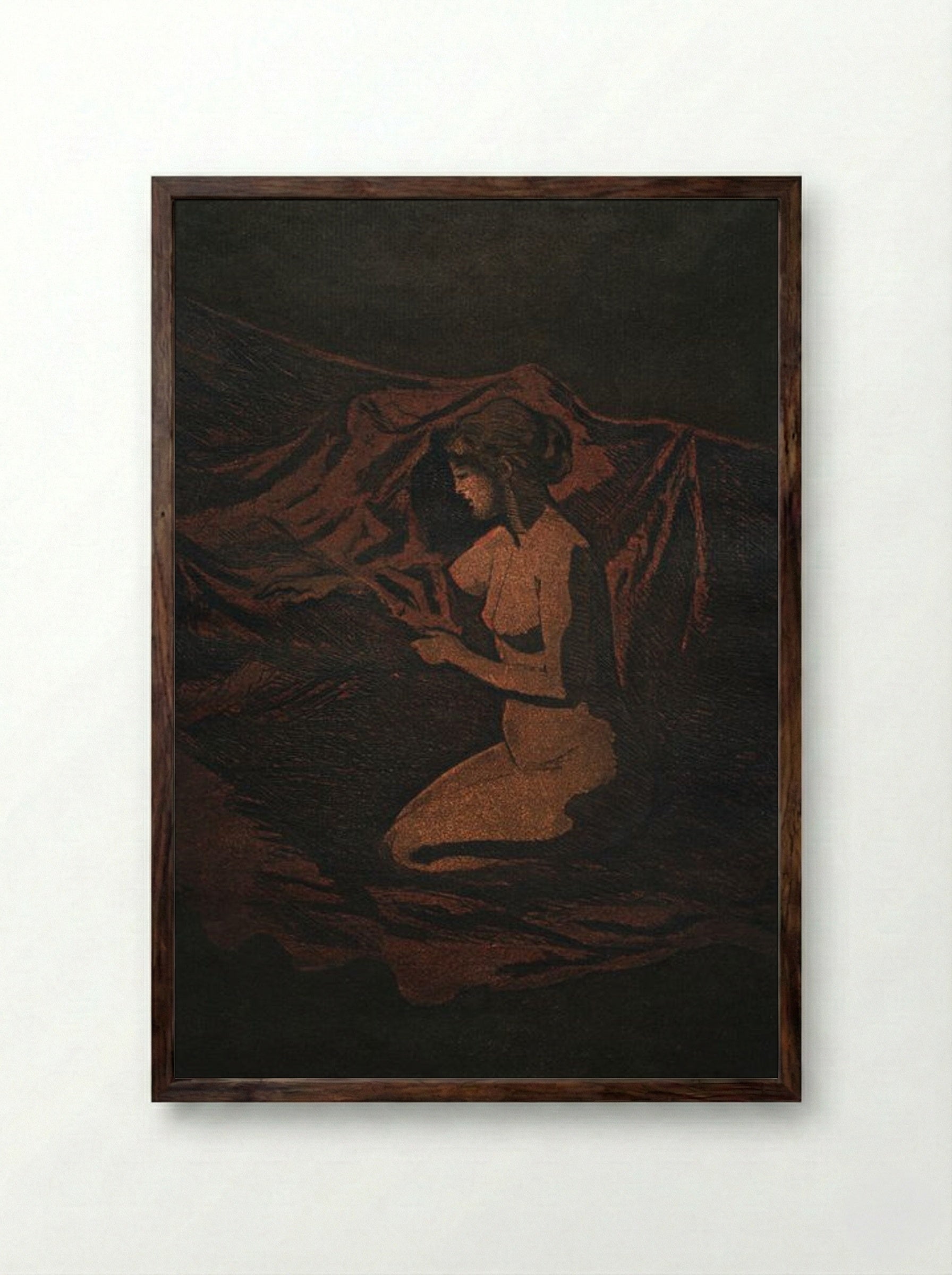 Embers Glow - Théodore Roussel - Framed Print Dark Wood