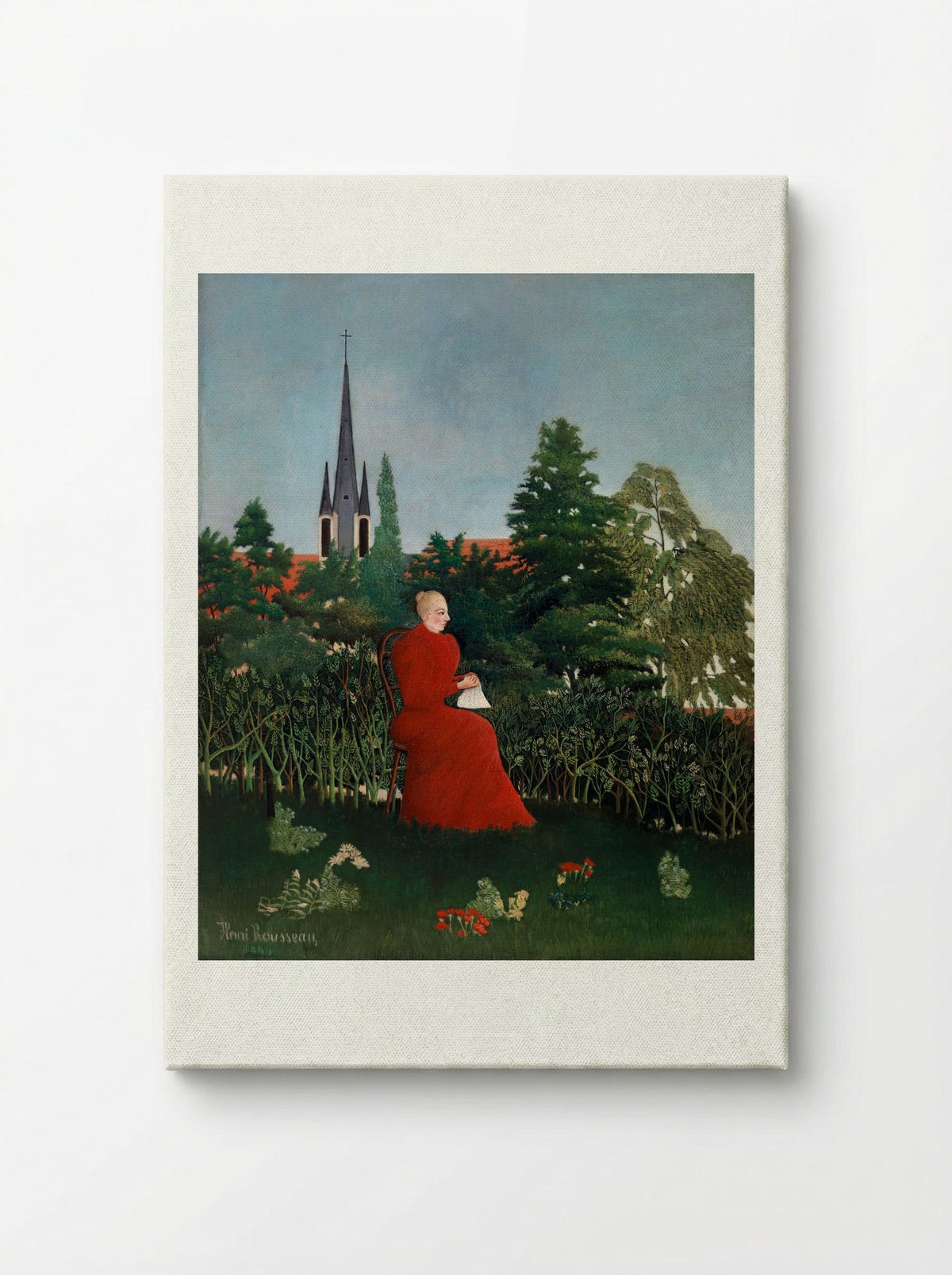 Portrait of a Woman in a Landscape - Henri Rousseau - Canvas