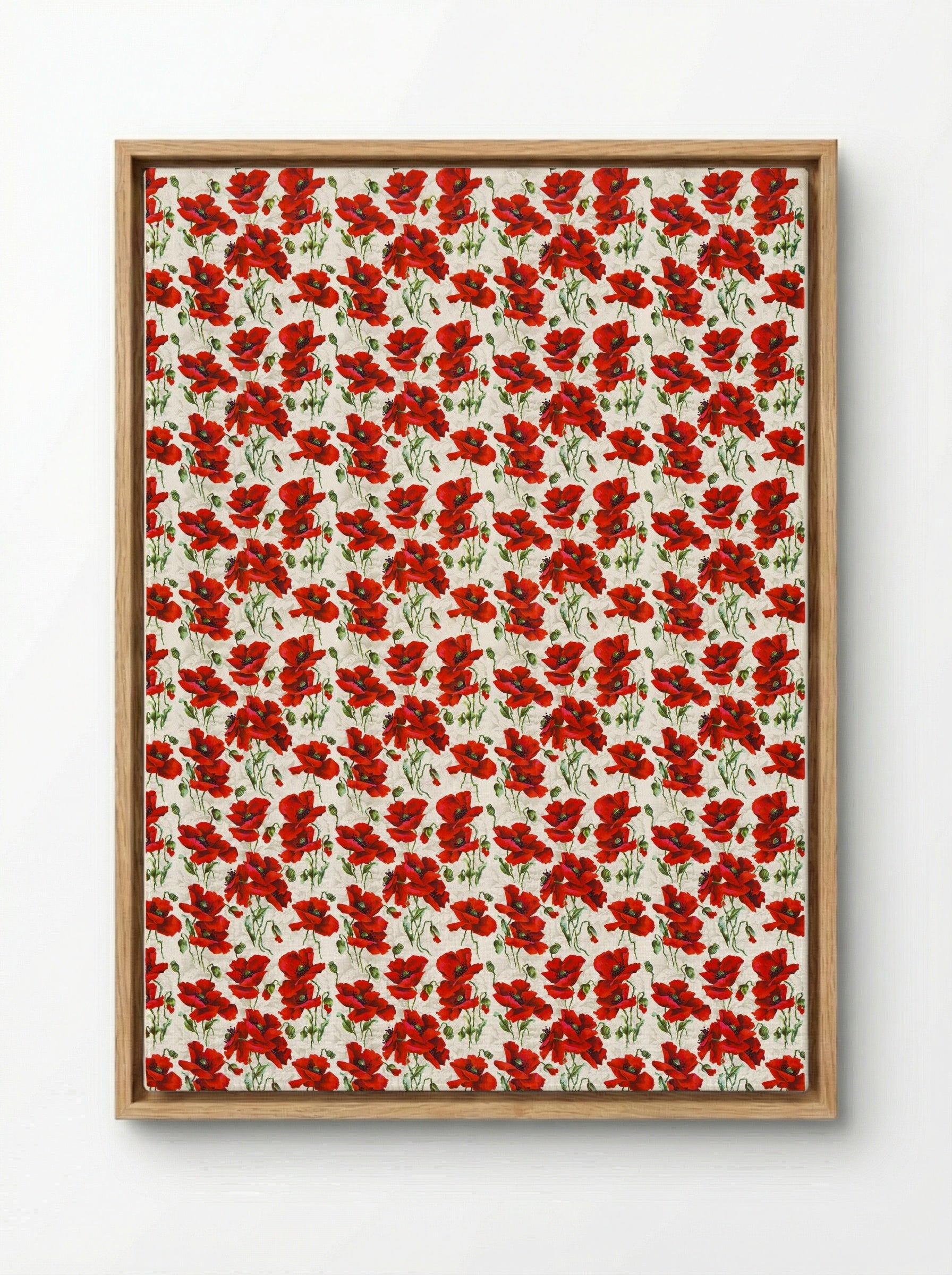 Red Poppy Design - Fine Art Print - Framed Canvas Wood