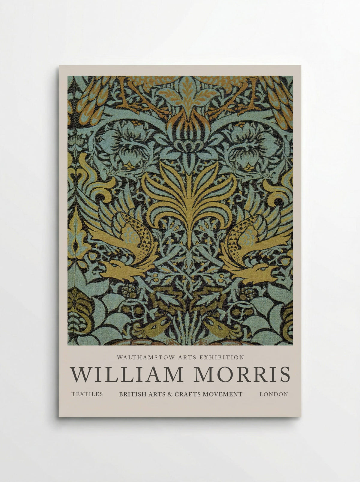 Peacock and Dragon Woven Wool Furnishing Fabric - William Morris - Fine Art Print
