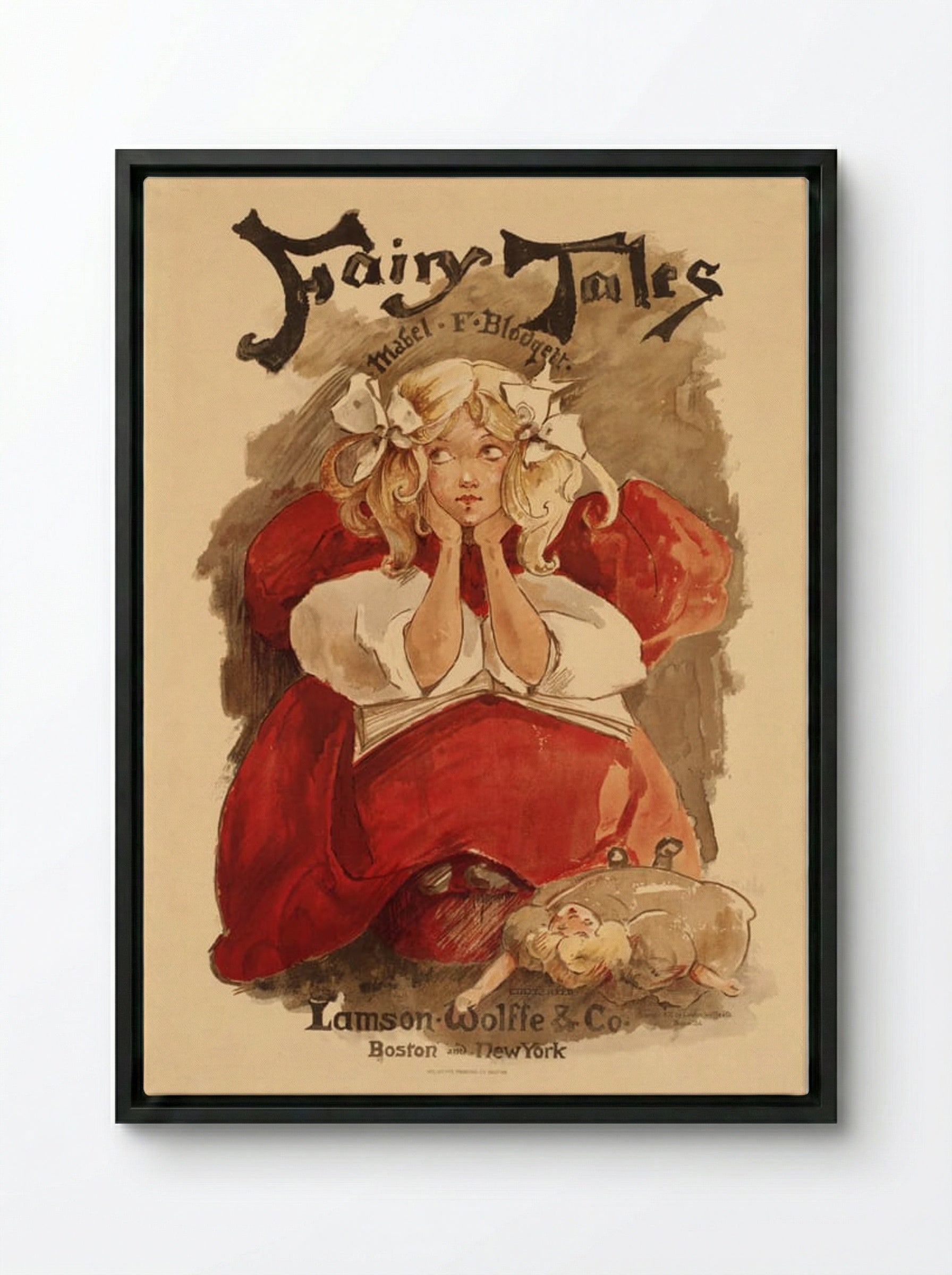 Fairy Tales (Mabel F. Blodgett Illustrations) - Ethel Reed - Framed Canvas Black