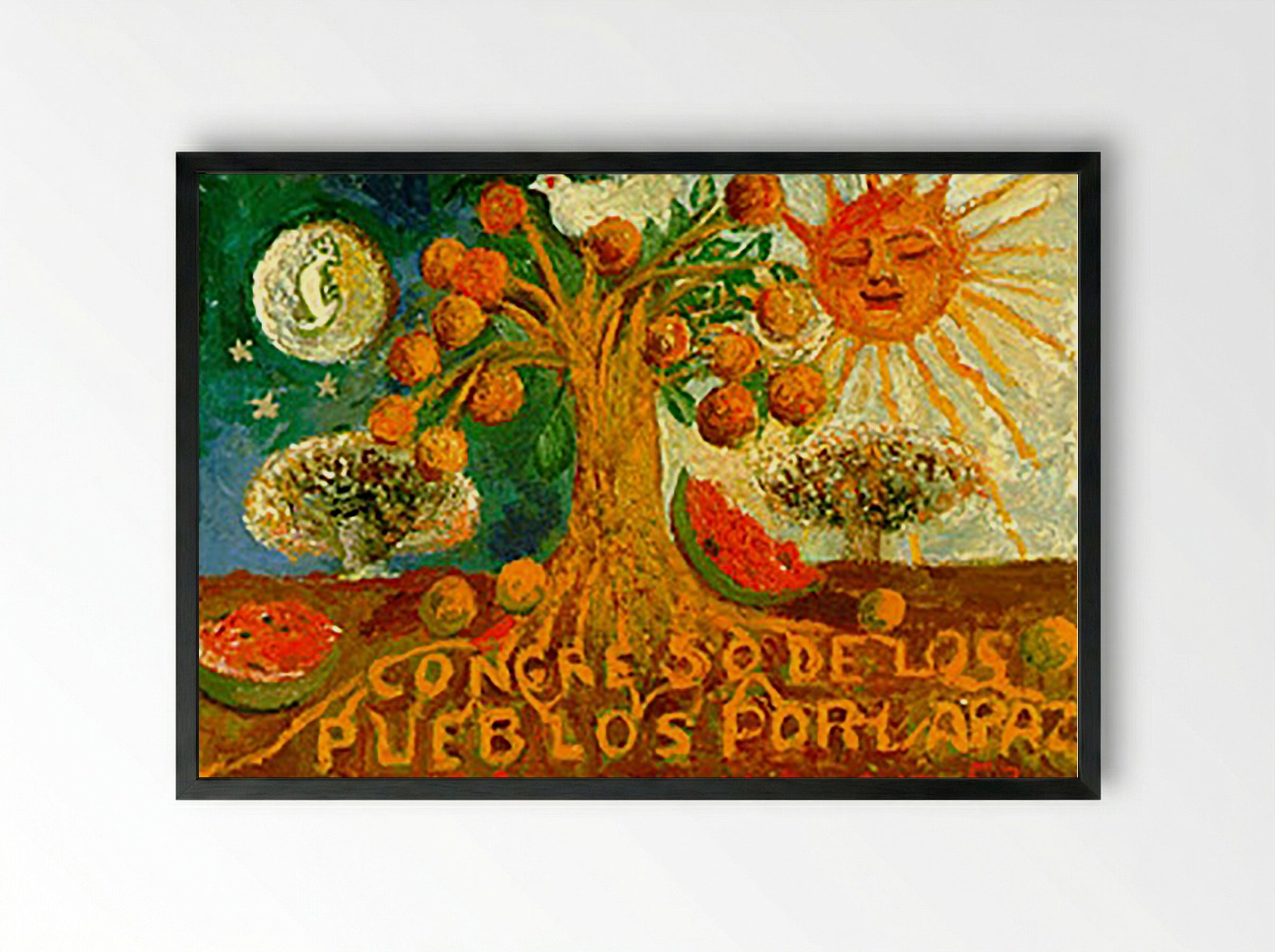 Congress of Peoples for Peace - Frida Kahlo - Framed Print Black