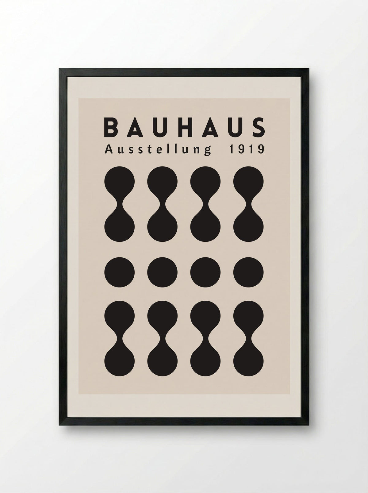 Bauhaus Hourglass Matrix – 1919 Exhibition - Framed Print Black