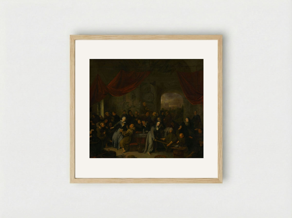 Monk's Entertainment in a Roman Cloister - Pieter Jansz. Quast - Framed Print Wood