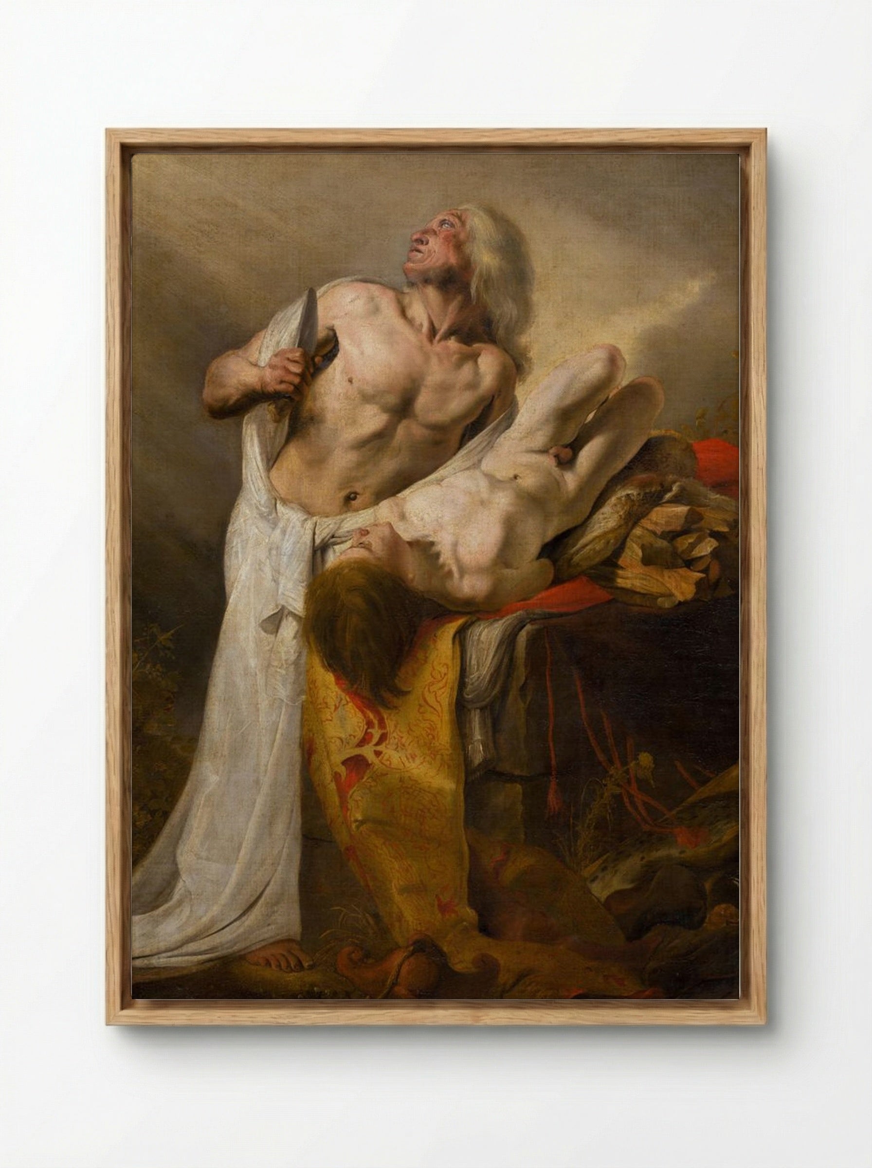 The Sacrifice of Isaac - Pieter de Grebber - Framed Canvas Wood