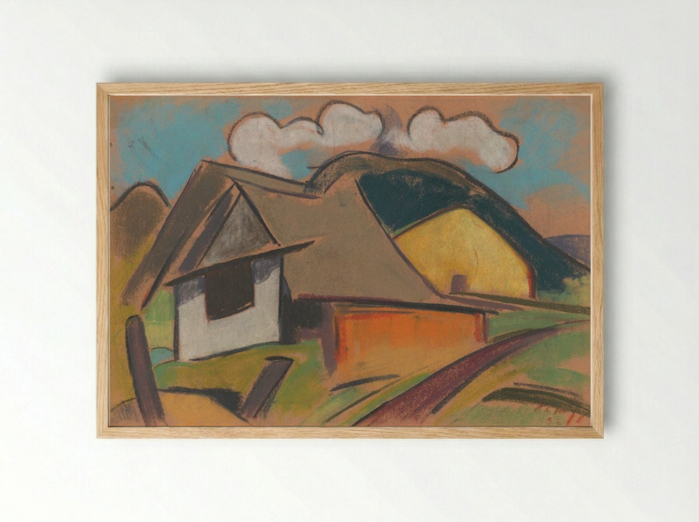 Cottages in the Mountains - Zolo Palugyay - Framed Print Wood