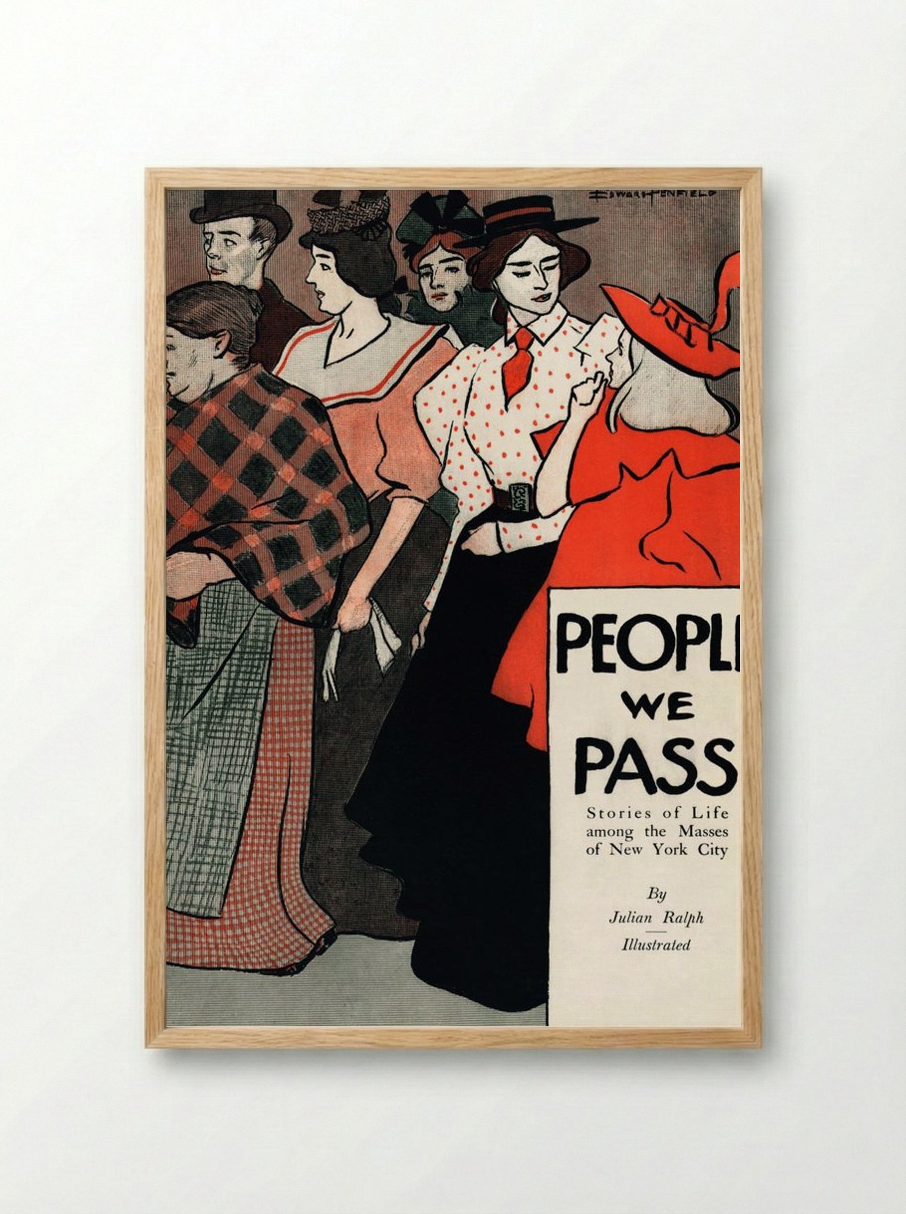People We Pass - Edward Penfield - Framed Print Wood