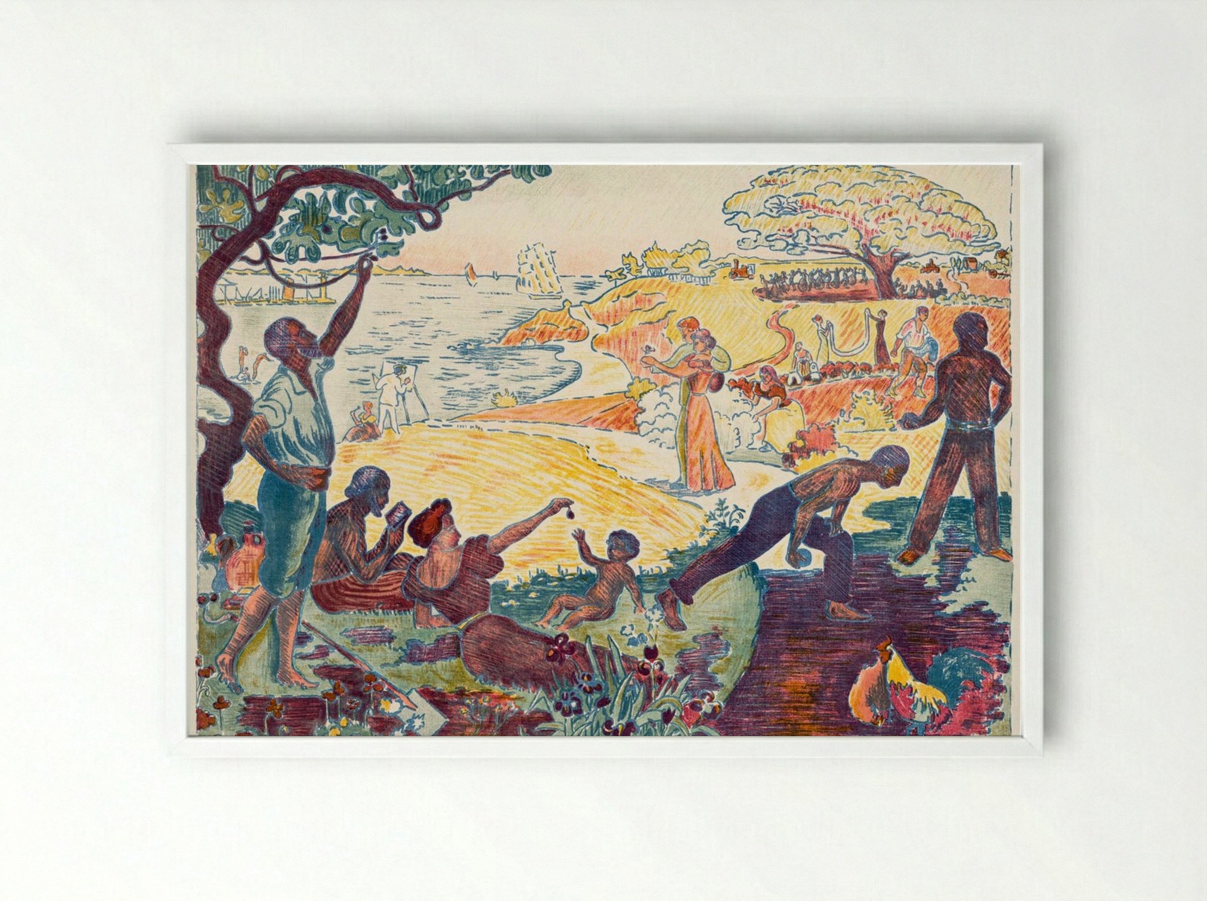 Harmonious Times - Paul Signac - Framed Print White