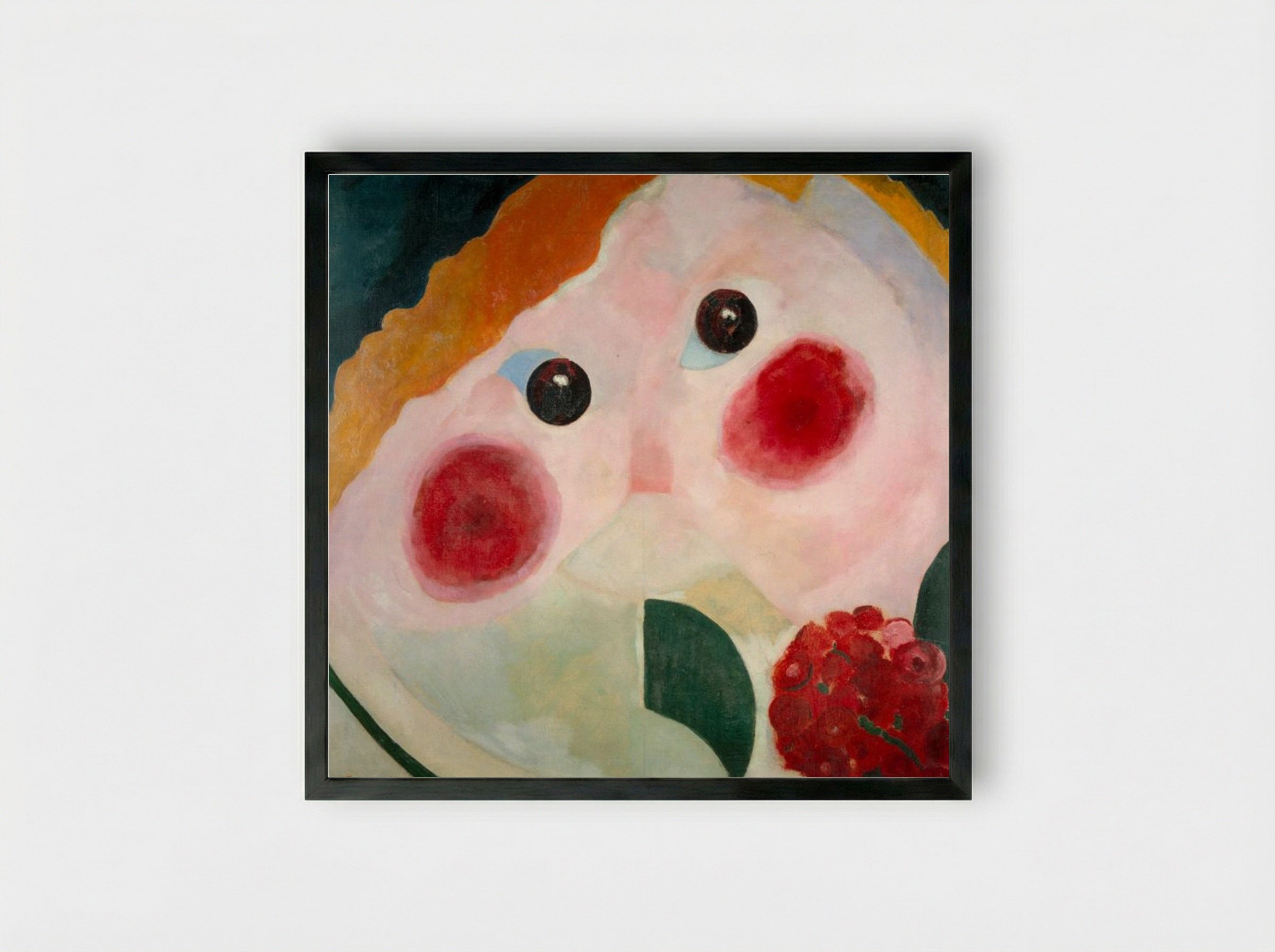 Girl with Ranunculus - Theo van Doesburg - Framed Print Black