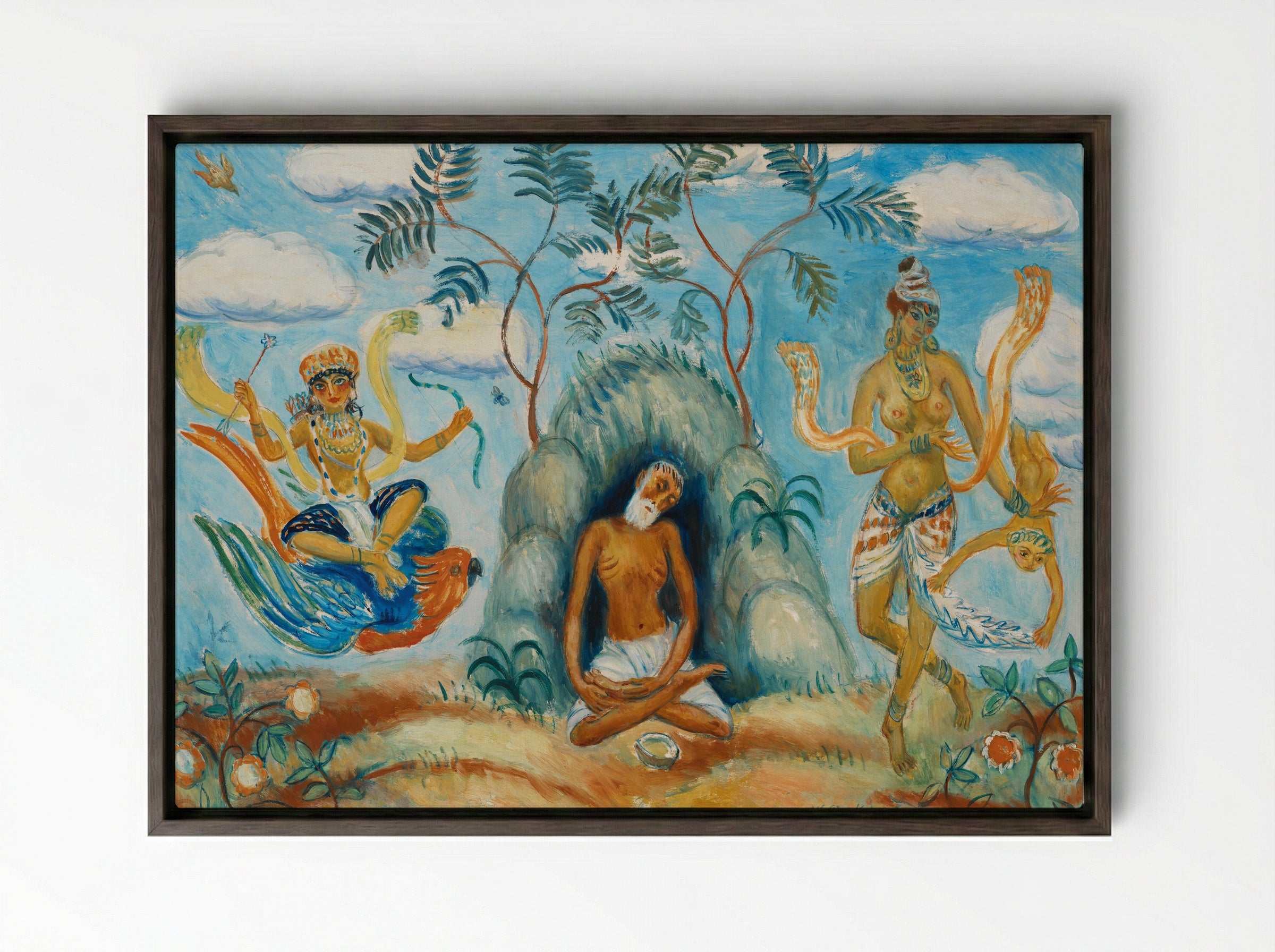 Decoration - William James Glackens - Framed Canvas Dark Wood