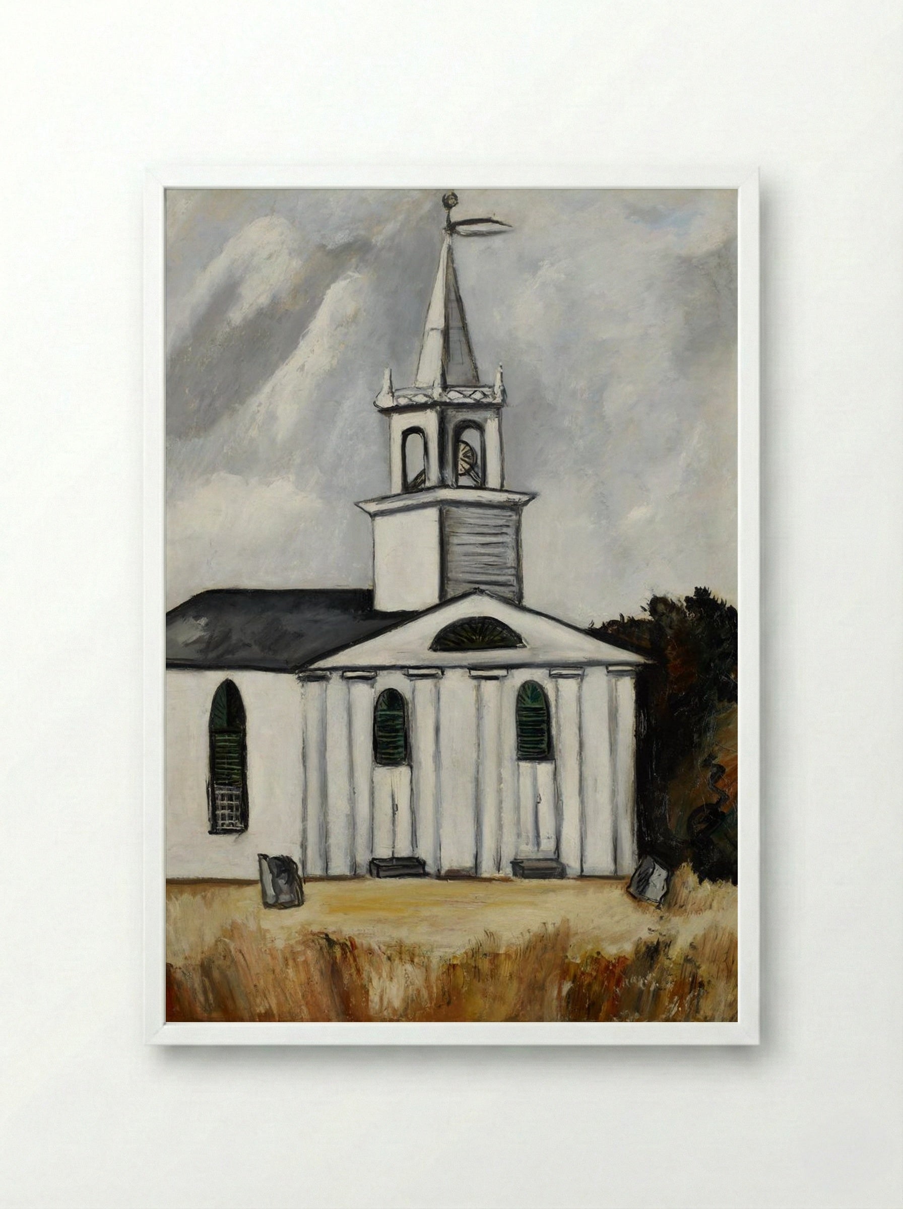 Church at Head Tide - Marsden Hartley - Framed Print White