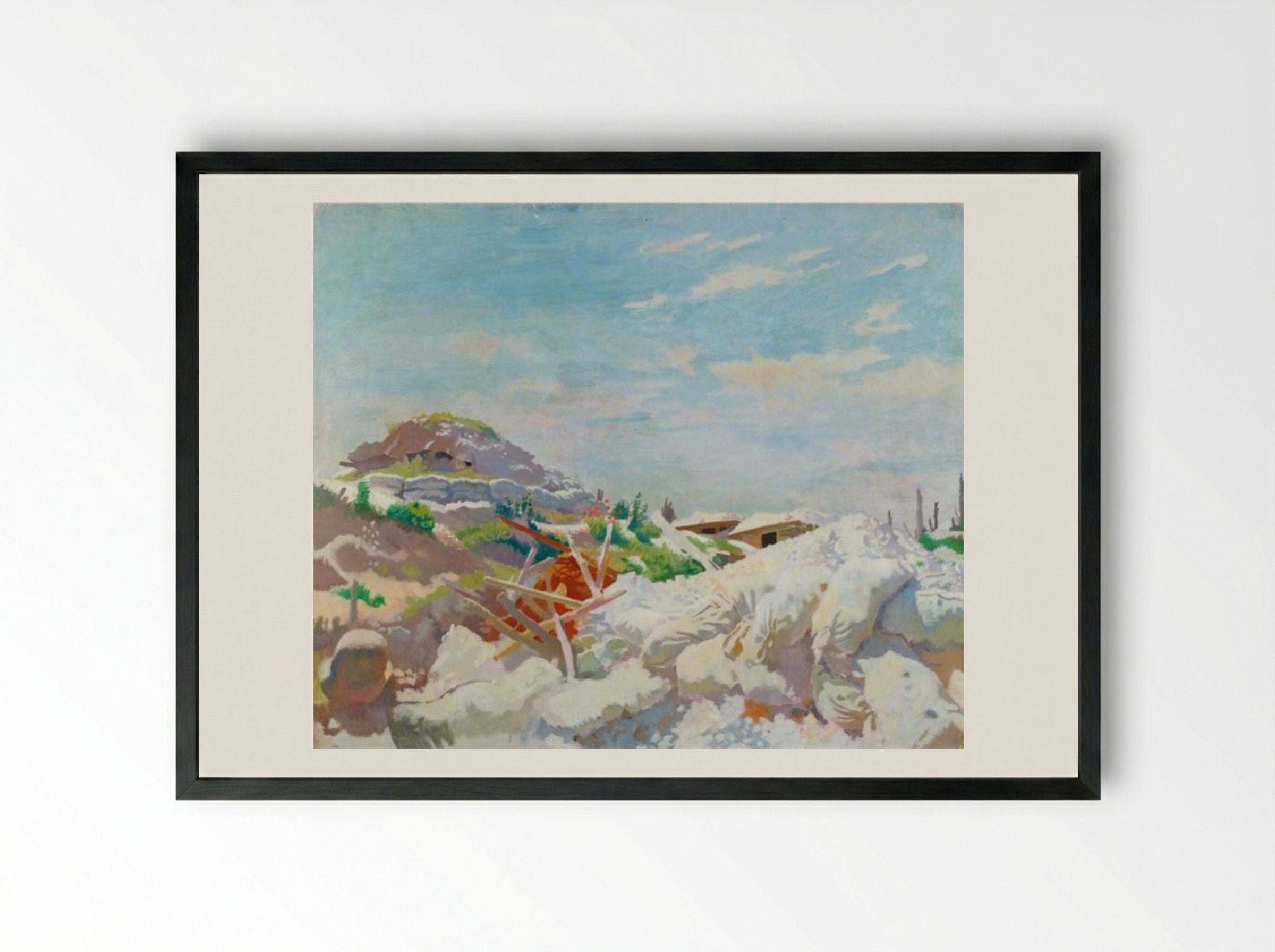 The Gunners' Shelter, Thiepval 1917 - William Orpen - Framed Print Black