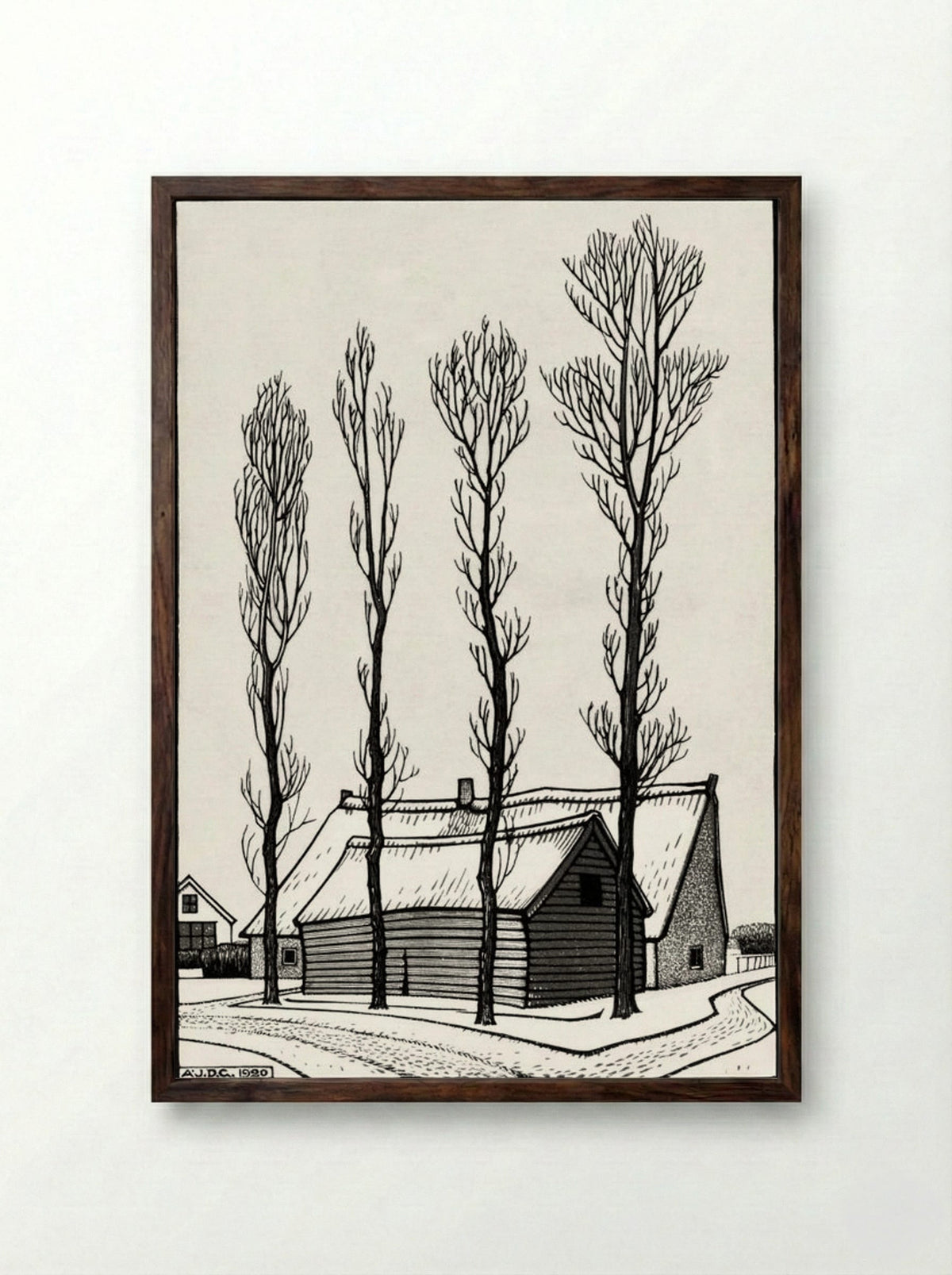 Winter - Julie de Graag - Framed Print Dark Wood