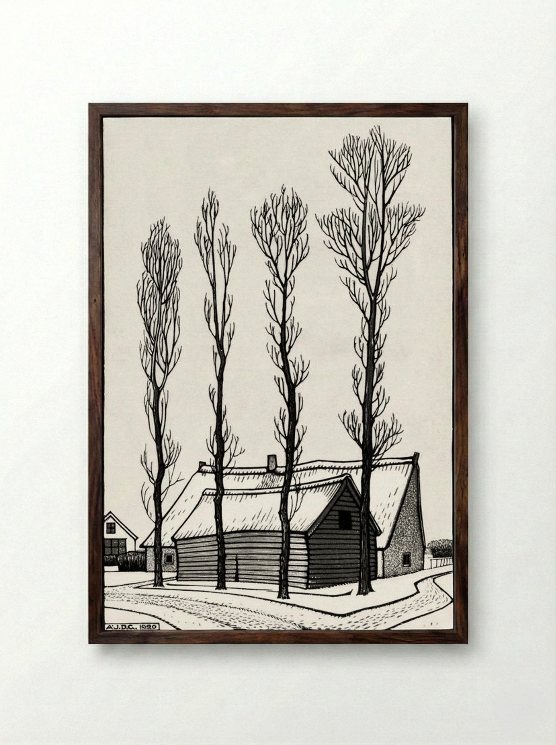 Winter - Julie de Graag - Framed Print Dark Wood