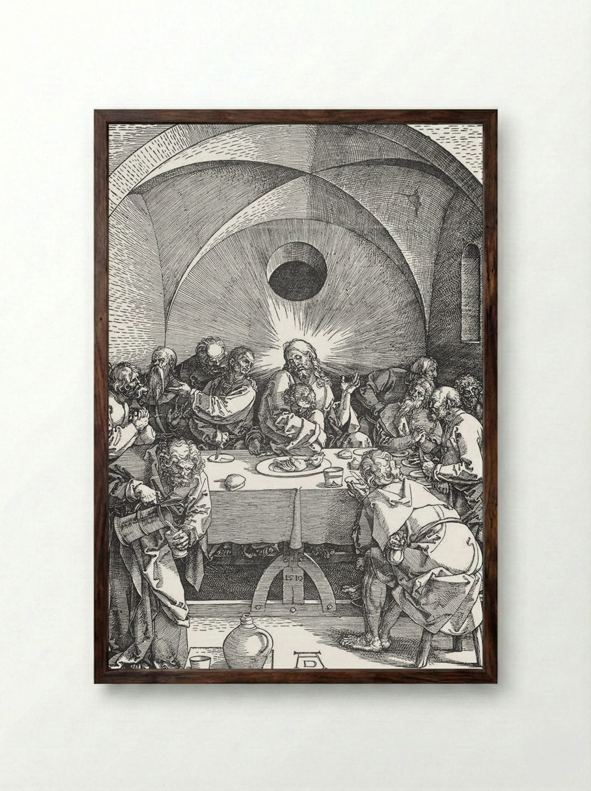 The Last Supper - Albrecht Dürer - Framed Print Dark Wood