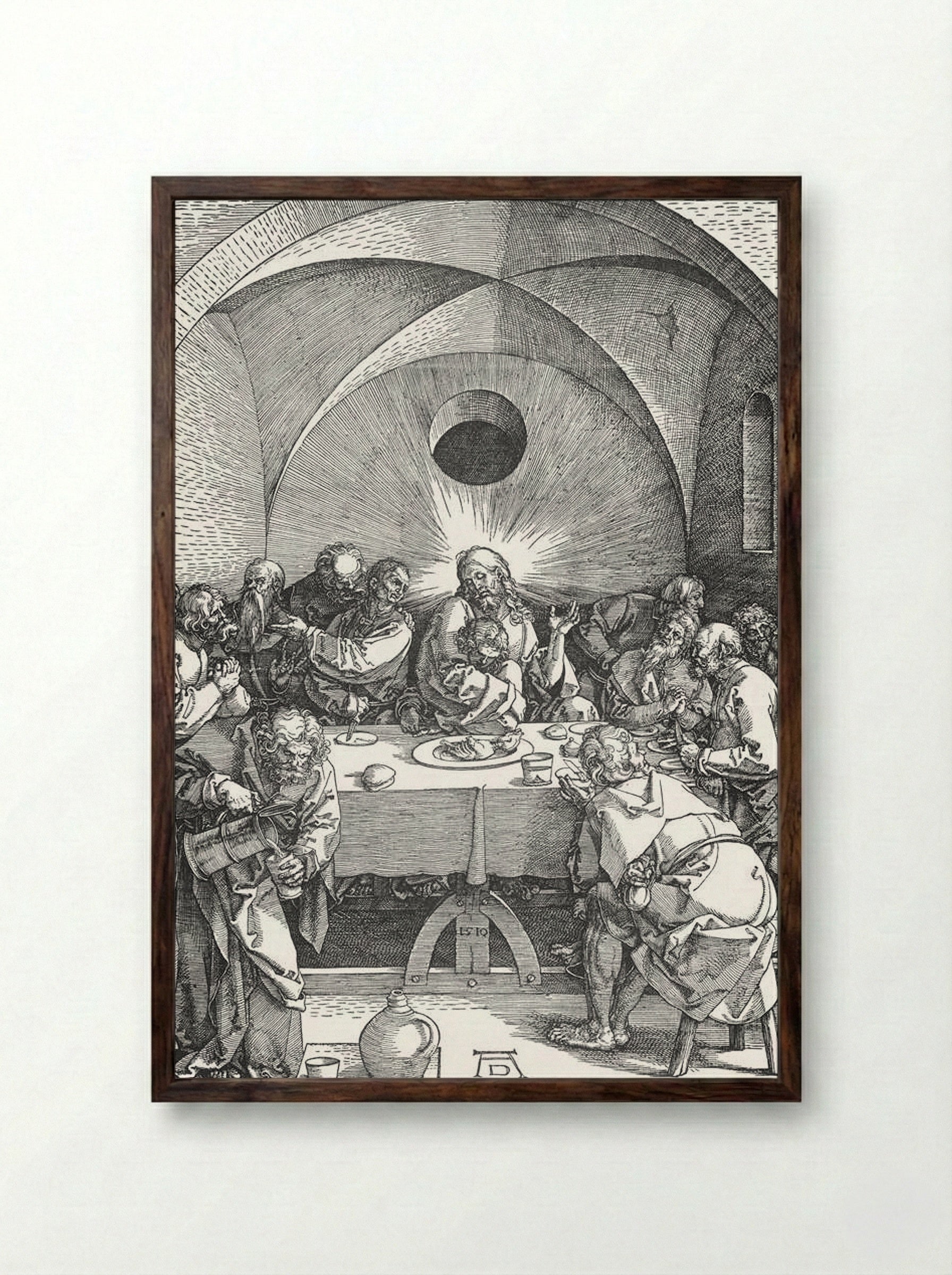The Last Supper - Albrecht Dürer - Framed Print Dark Wood