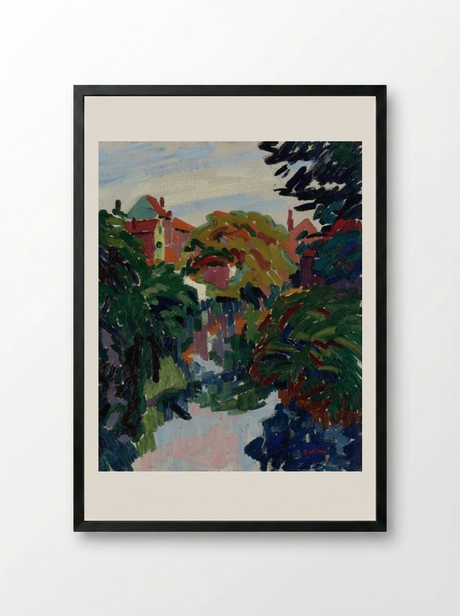 House at the Water - Auguste Herbin - Framed Print Black