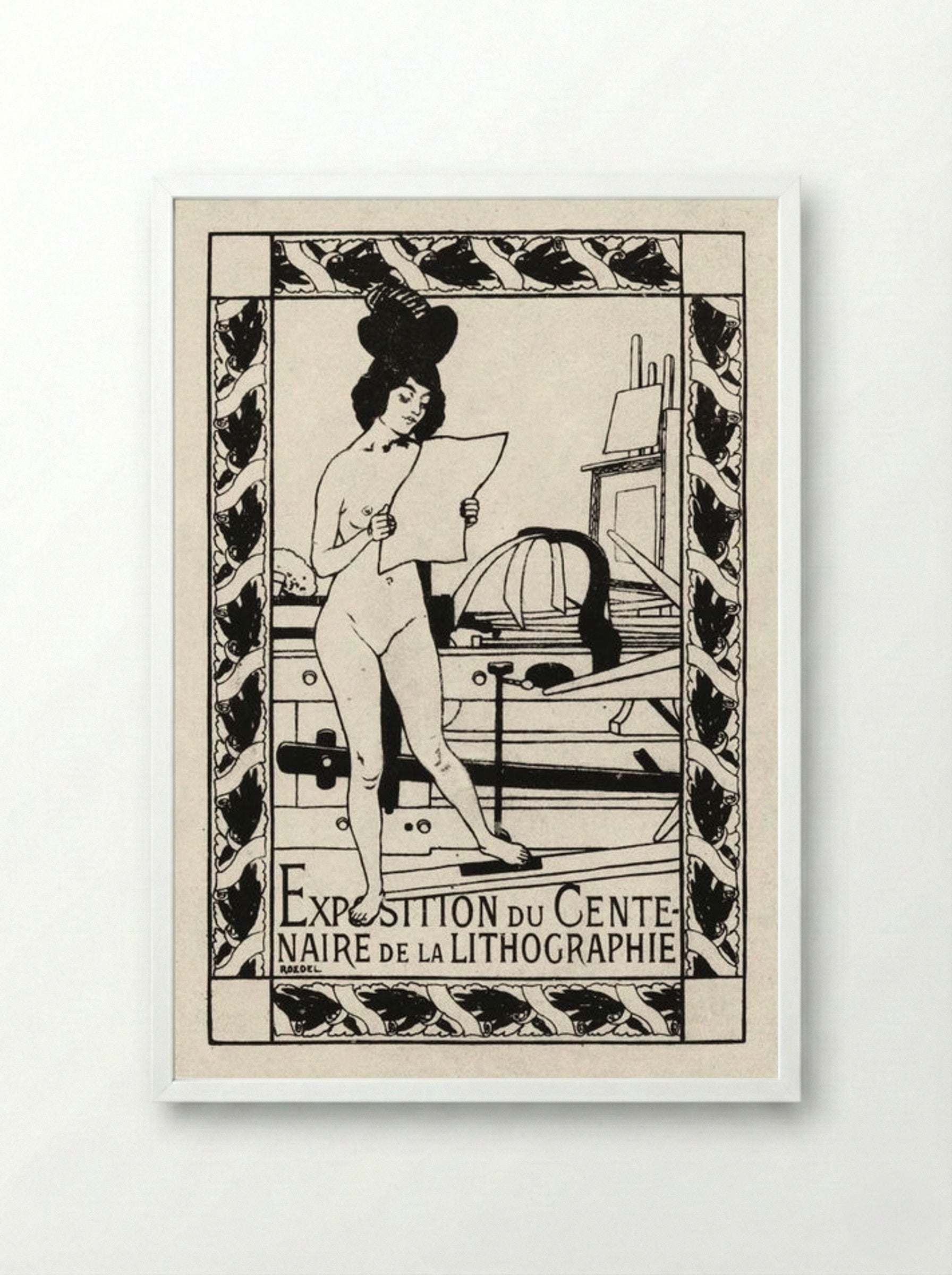 Exposition du Centenaire de la Lithographie - Auguste Roedel - Framed Print White