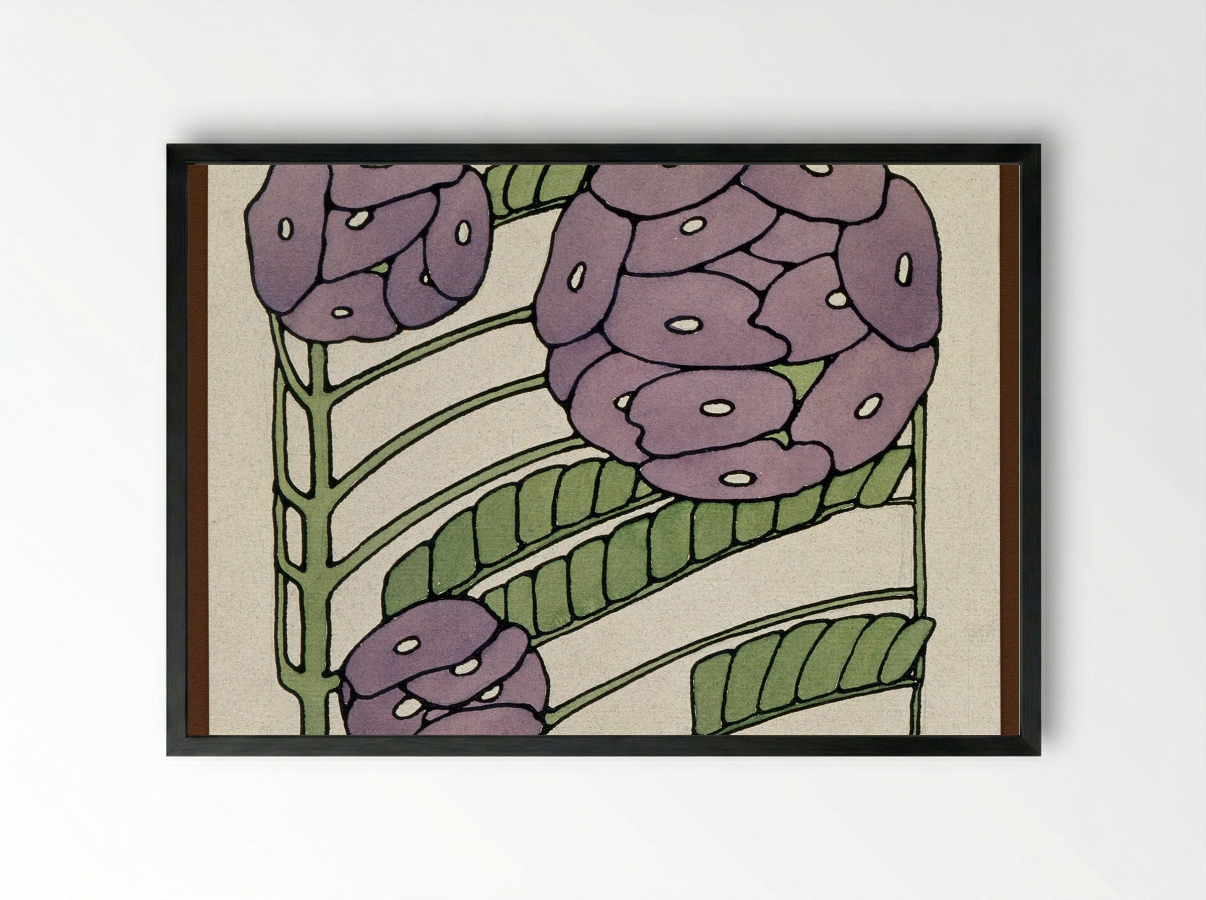 Purple Stylized (1915) - Hannah Borger Overbeck - Framed Print Black