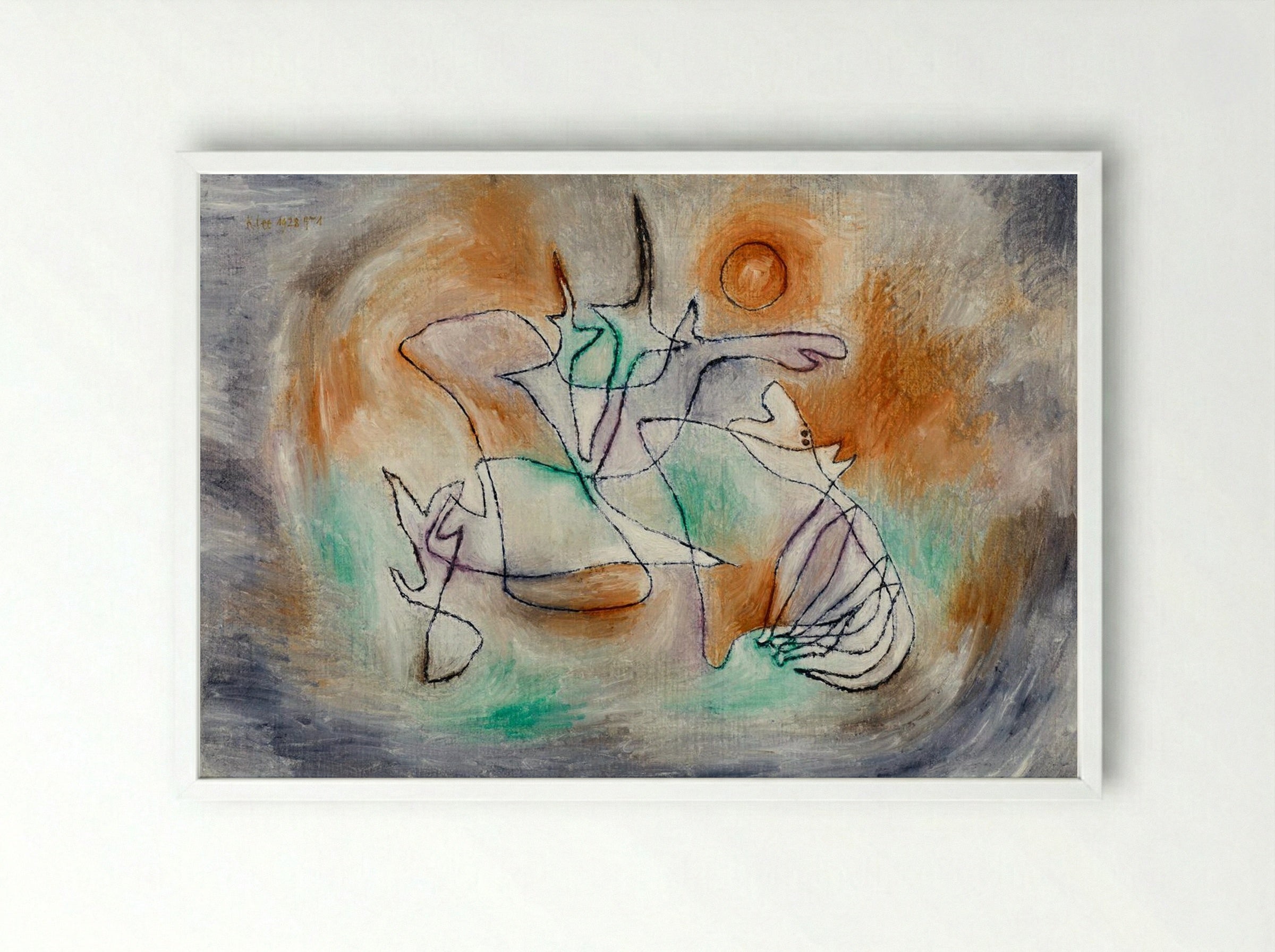 Howling Dog - Paul Klee - Framed Print White