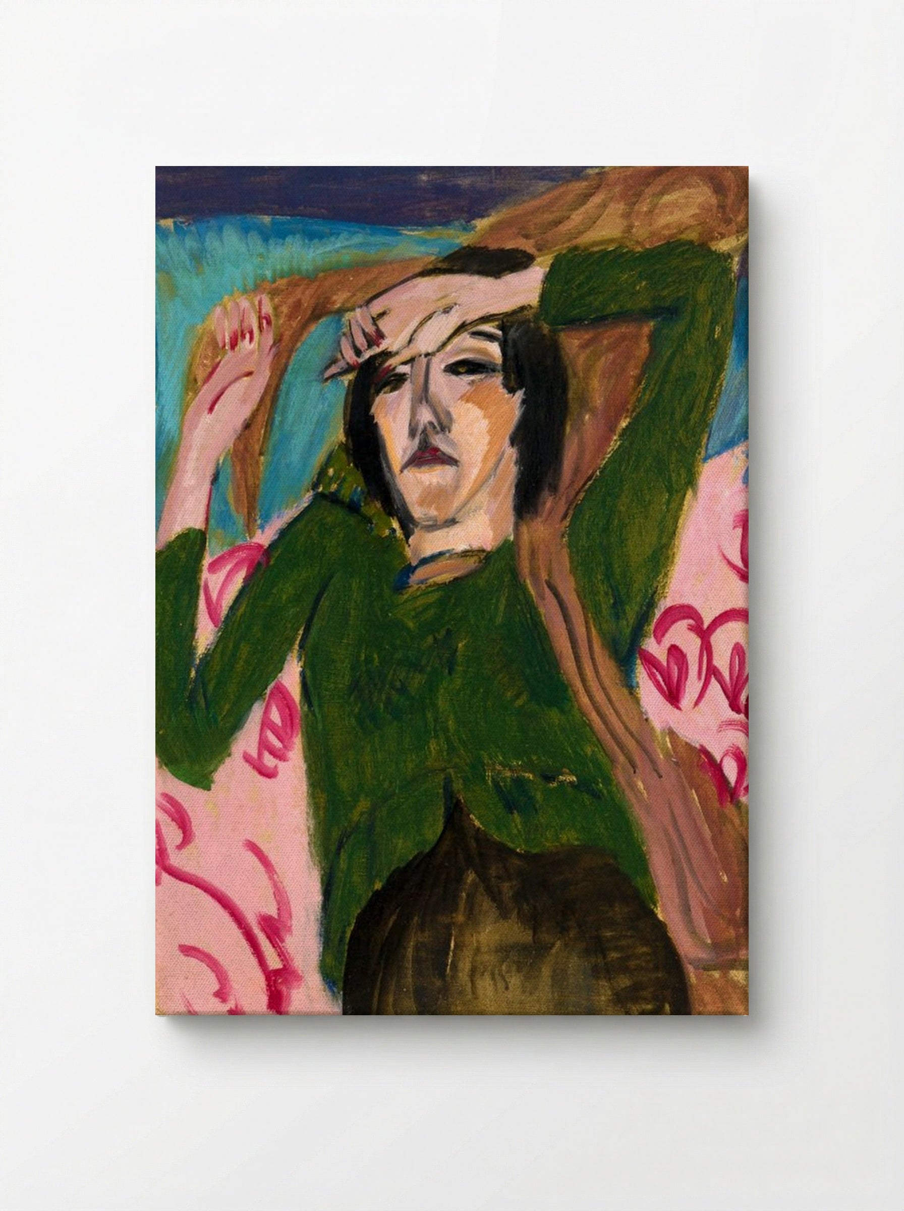 Woman in a Green Blouse - Ernst Ludwig Kirchner - Canvas