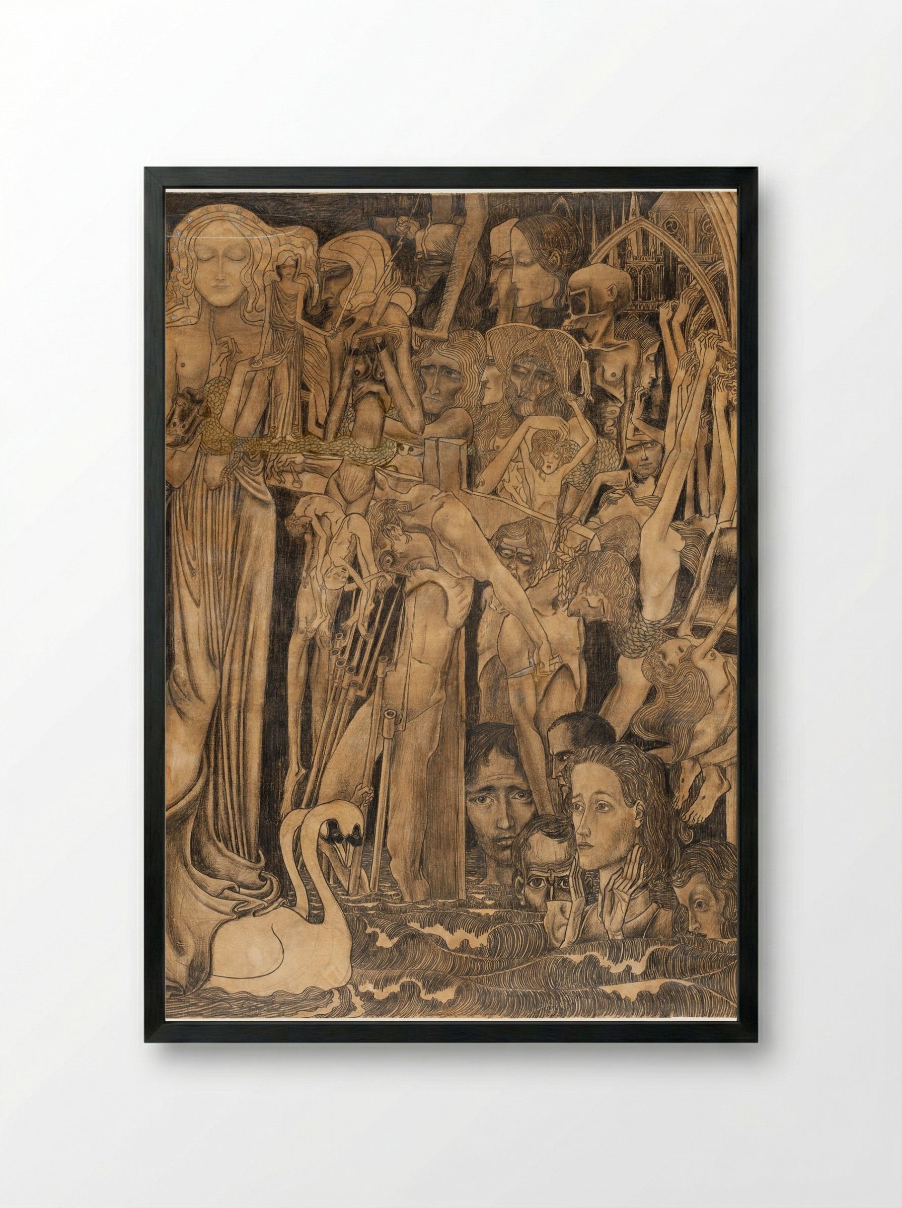 Loss of Faith - Jan Toorop - Framed Print Black