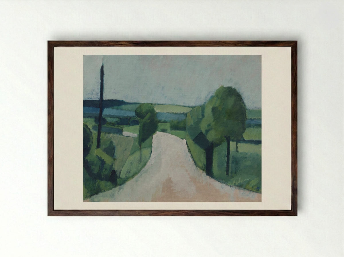 Road near Fåborg on Funen - Harald Giersing - Framed Print Dark Wood