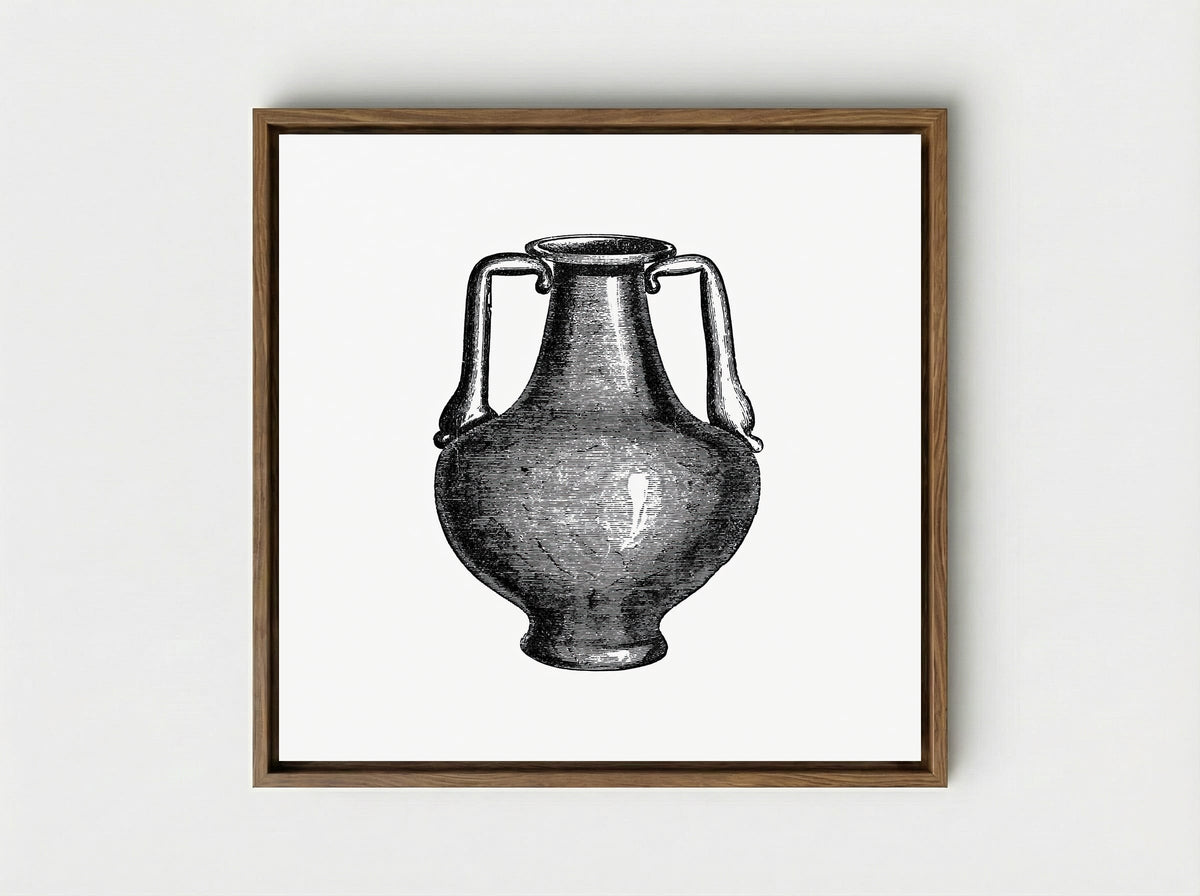 Classical Amphora - Fine Art Print - Framed Canvas Wood