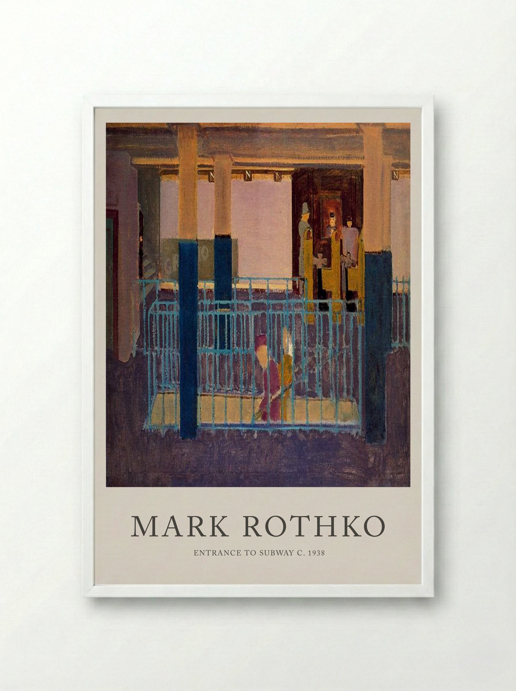 Entrance to Subway - Mark Rothko - Framed Print White